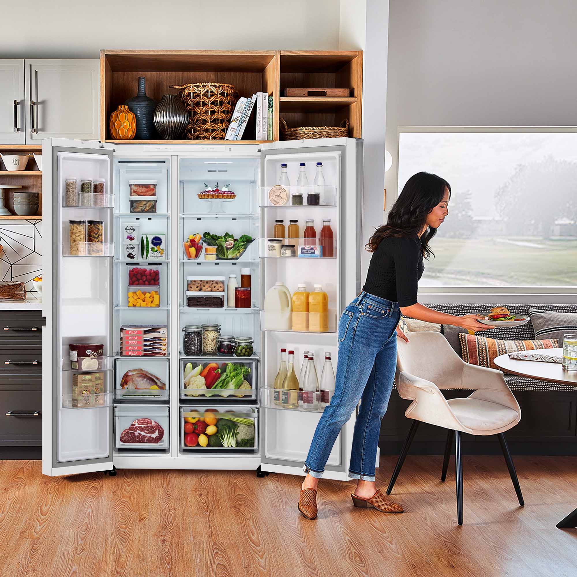 Frigorífico americano LG Total No Frost, 179 cm, 664 l, Multi Air Flow, blanco- GSBC40SWPE Blanco-17