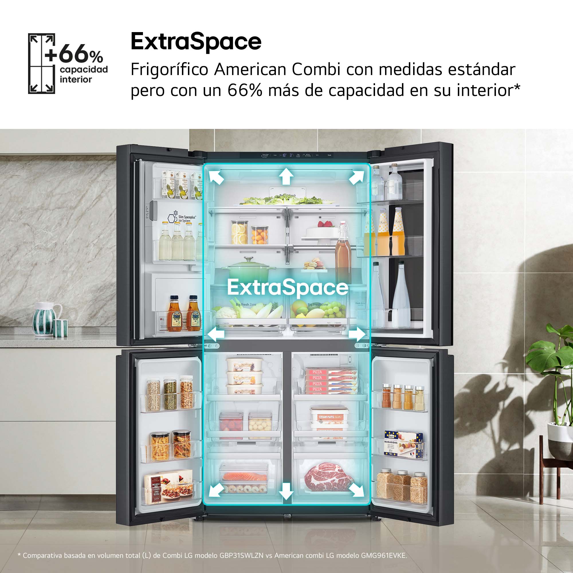 Frigorífico americano LG 179,20 cm, 638l, InstaView, negro- GMG961EVKE Acero negro grafito antihuellas-9