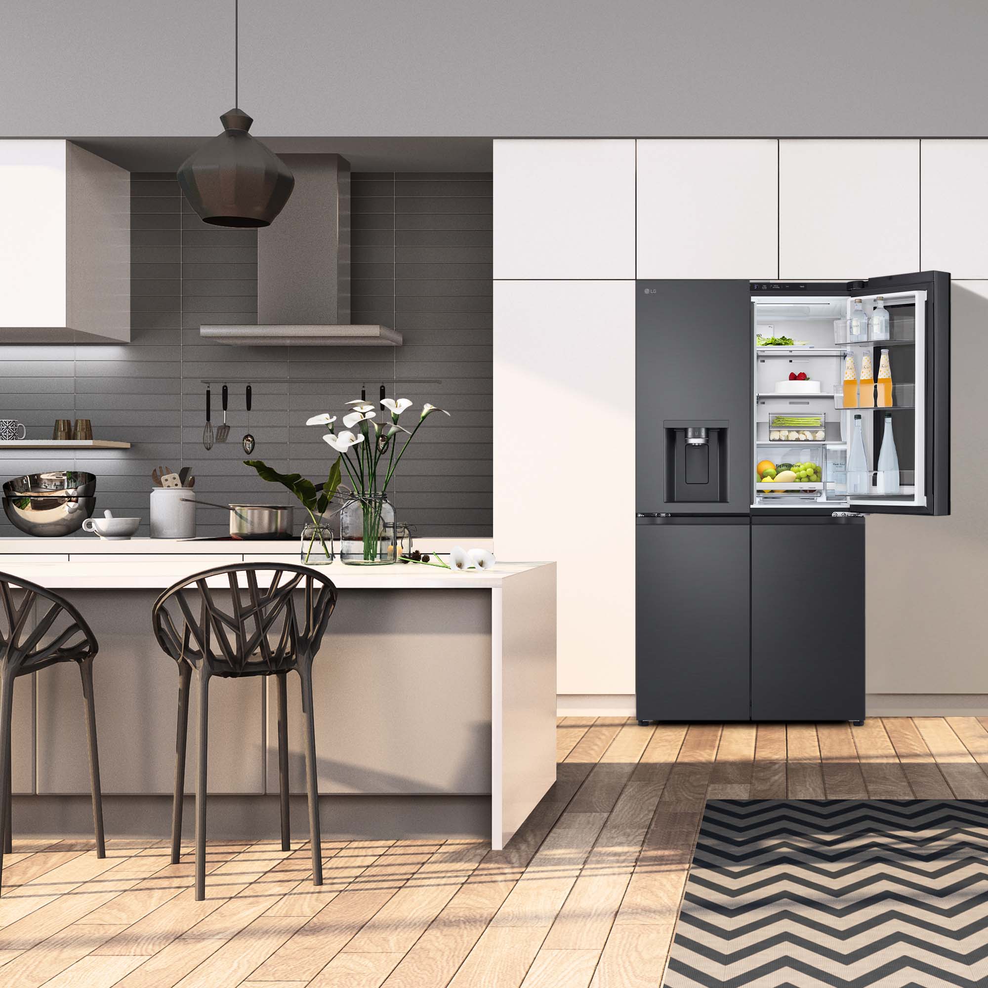 Frigorífico americano LG 179,20 cm, 638l, InstaView, negro- GMG961EVKE Acero negro grafito antihuellas-23