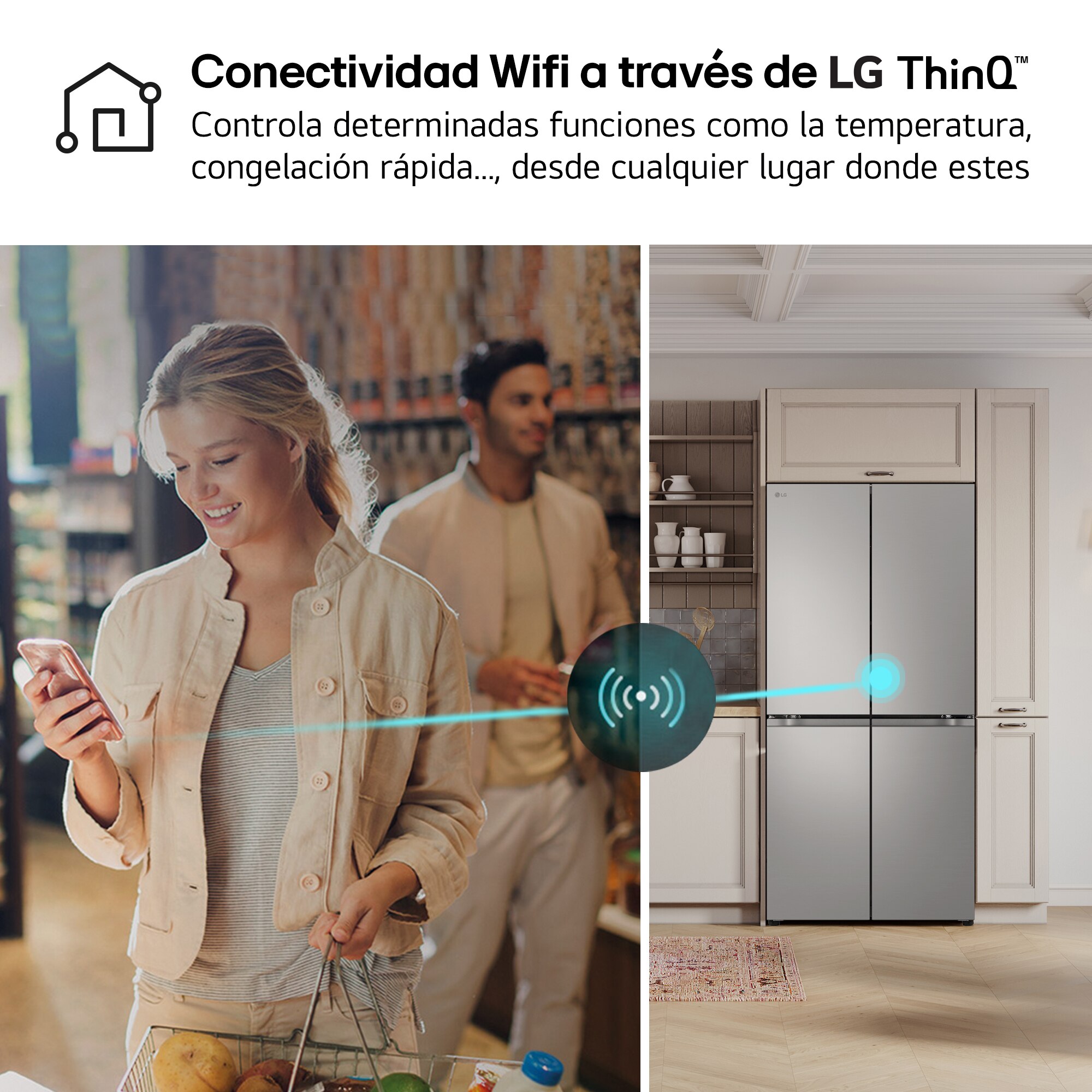 Frigorífico americano LG Inverter Linear Compressor, 178,7 cm, 530l, Multi Air Flow, Inox - GMB860PYDE Acero antihuellas-11