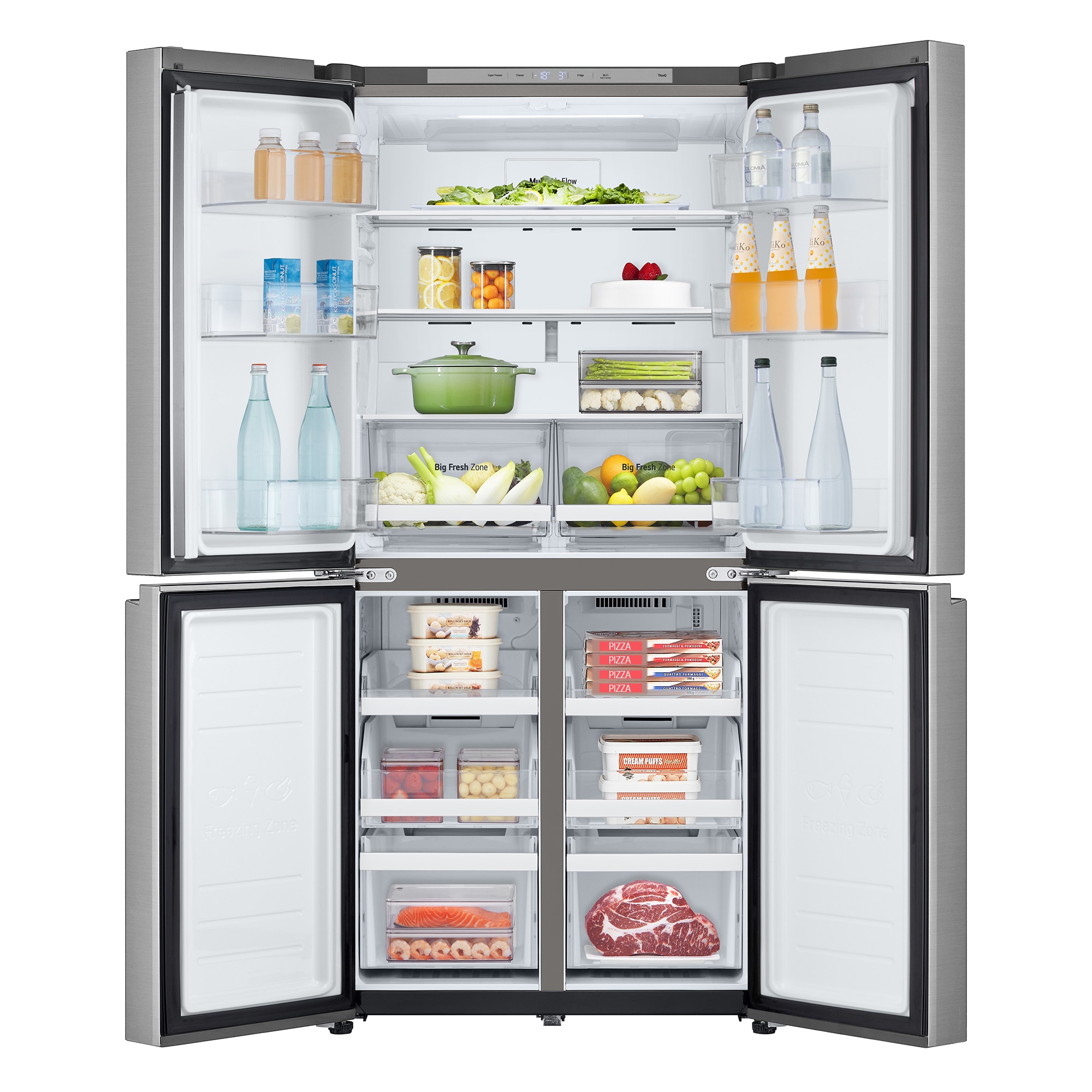 Frigorífico americano LG Inverter Linear Compressor, 178,7 cm, 530l, Multi Air Flow, Inox - GMB860PYDE Acero antihuellas-12