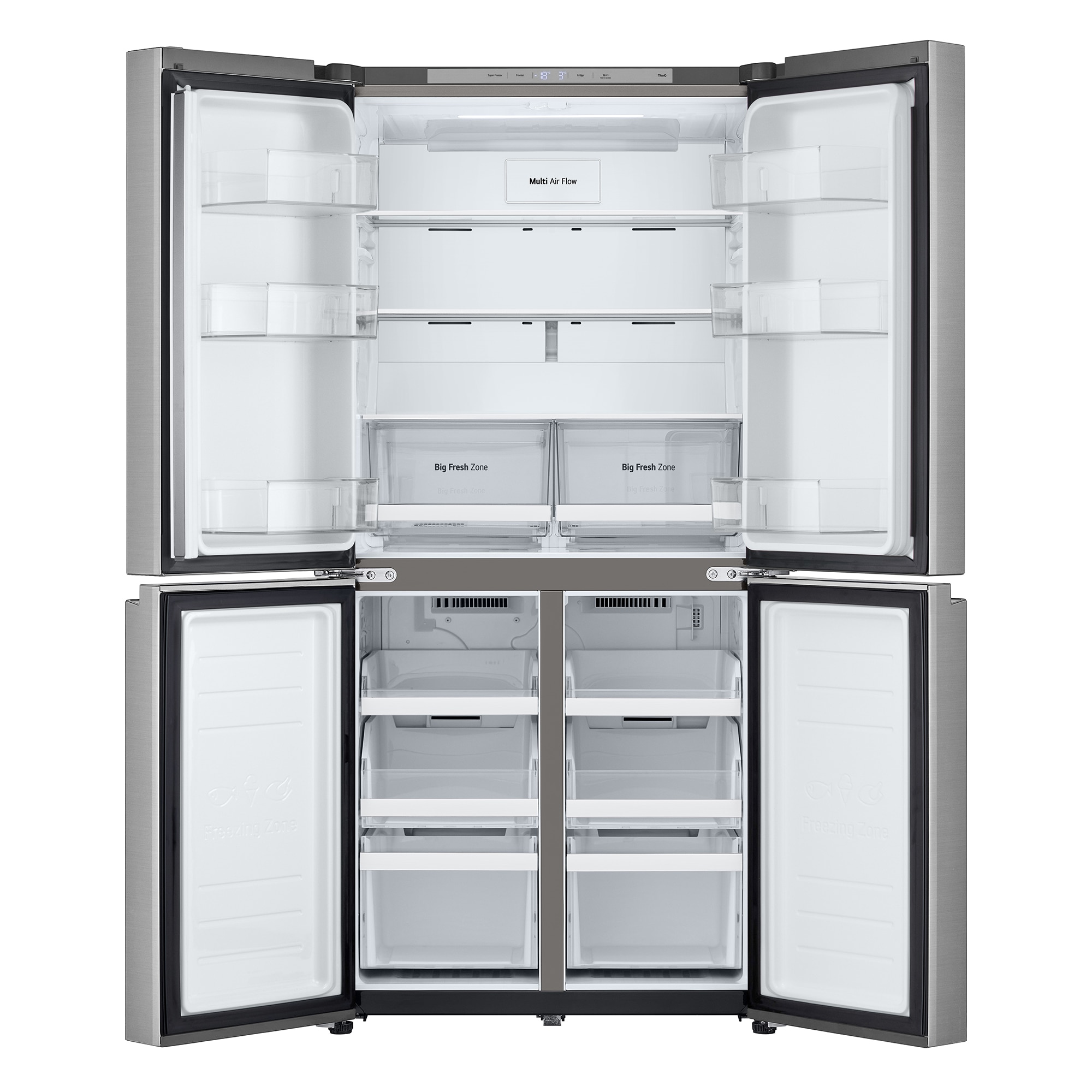 Frigorífico americano LG Inverter Linear Compressor, 178,7 cm, 530l, Multi Air Flow, Inox - GMB860PYDE Acero antihuellas-13
