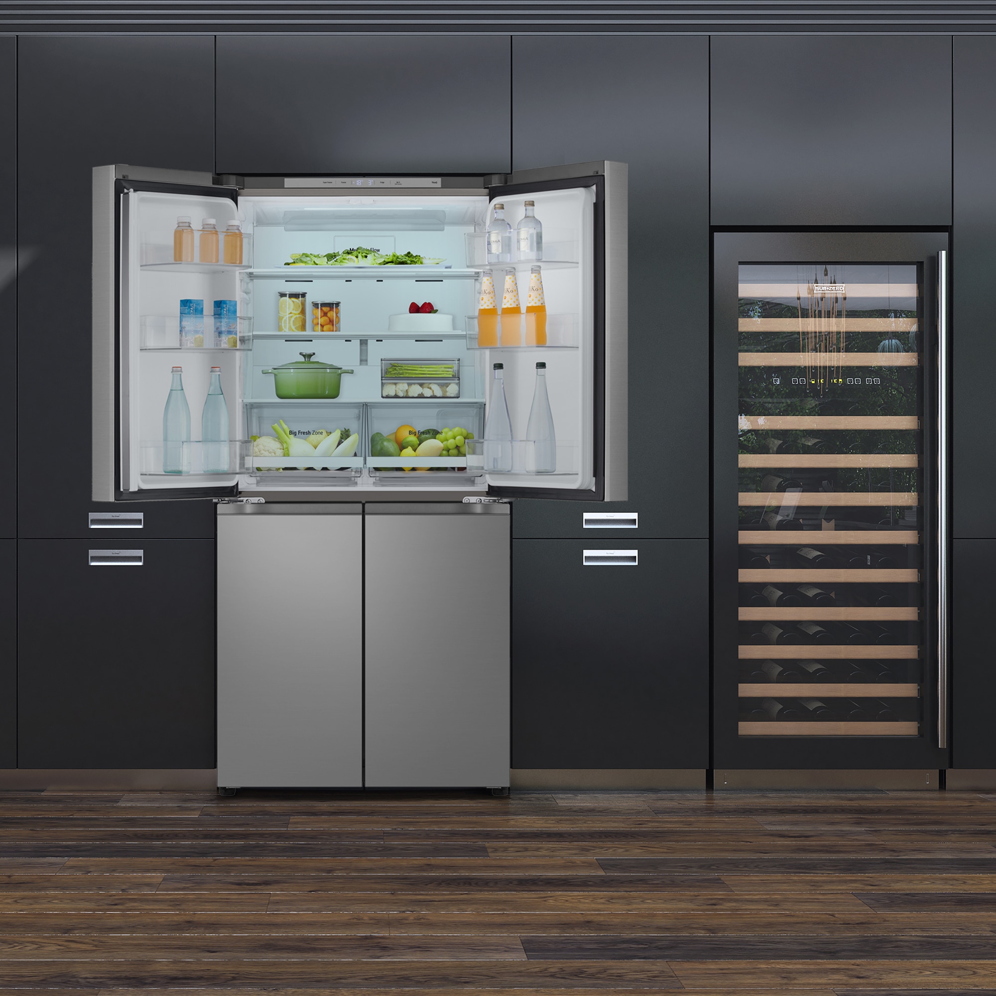 Frigorífico americano LG Inverter Linear Compressor, 178,7 cm, 530l, Multi Air Flow, Inox - GMB860PYDE Acero antihuellas-18