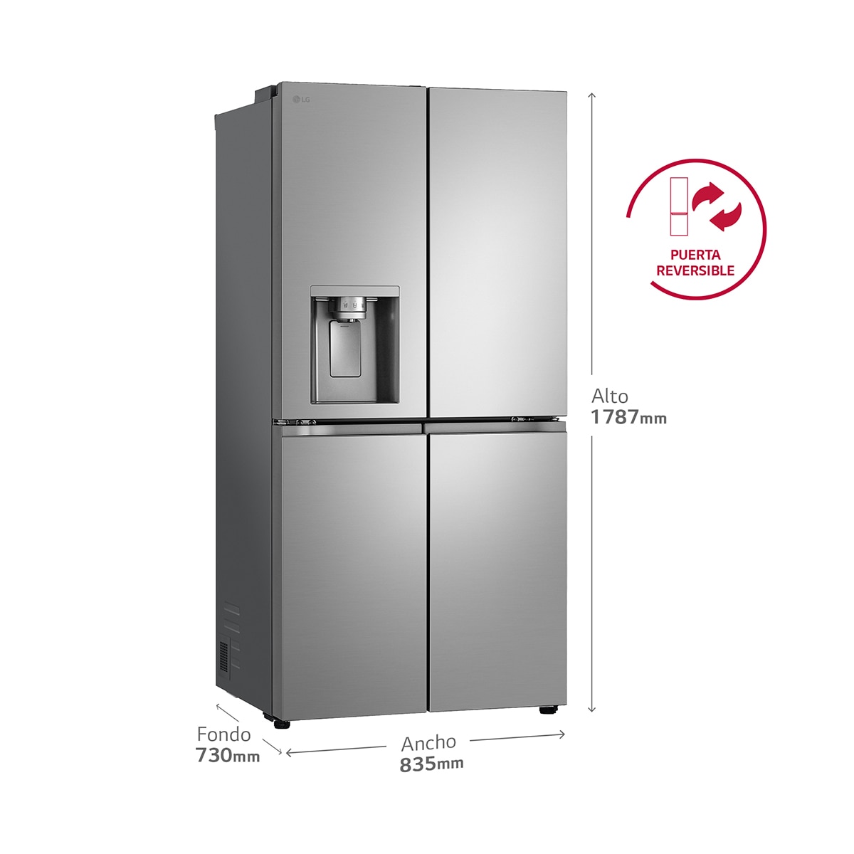 Frigorífico americano LG , Total No Frost, Door Cooling+ - GML861PYPE Inox antihuellas-2