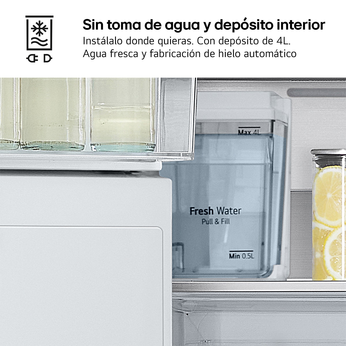 Frigorífico americano LG , Total No Frost, Door Cooling+ - GML861PYPE Inox antihuellas-10