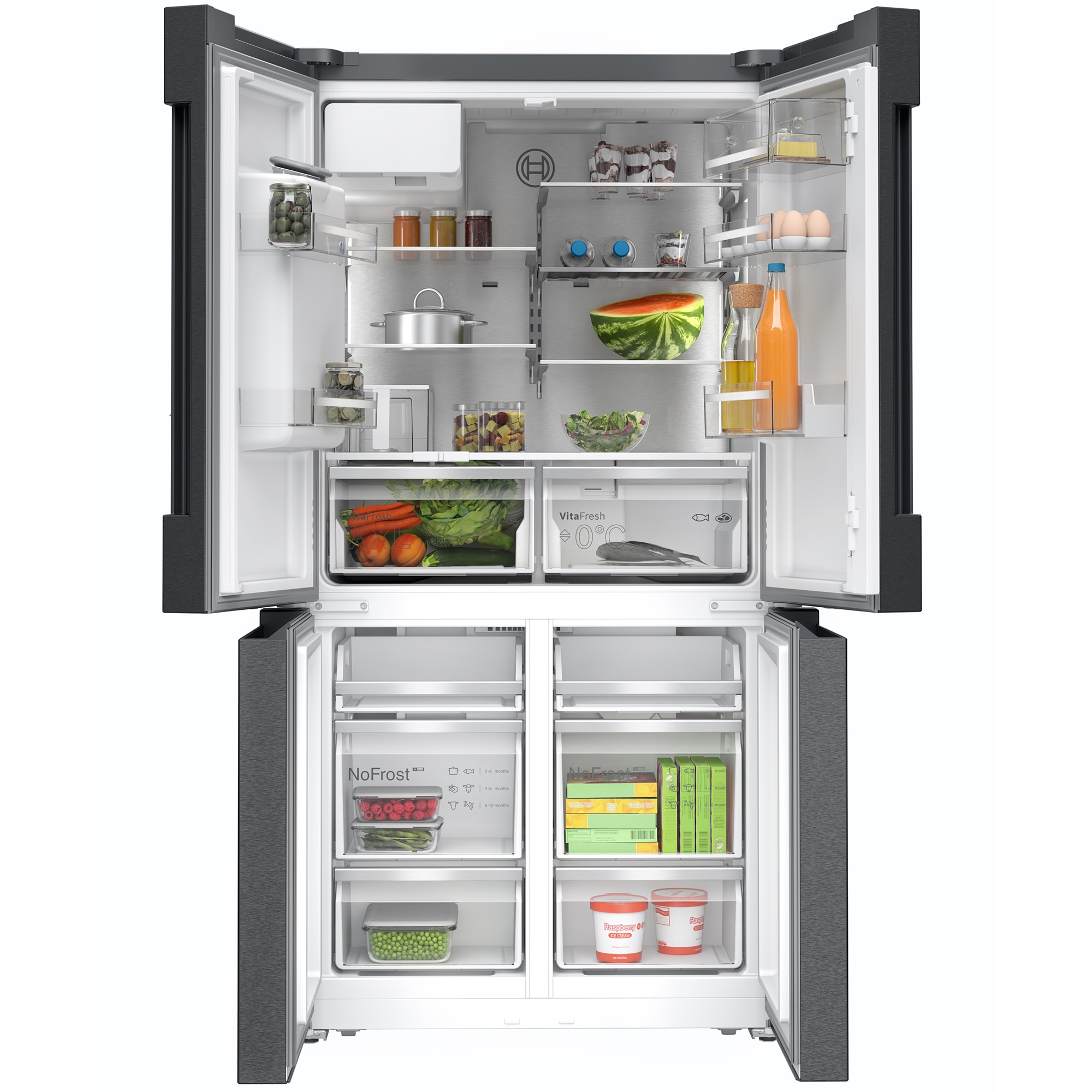 Frigorífico americano Bosch No Frost, VitaFresh XXL - KFI96AXEA Acero negro-2