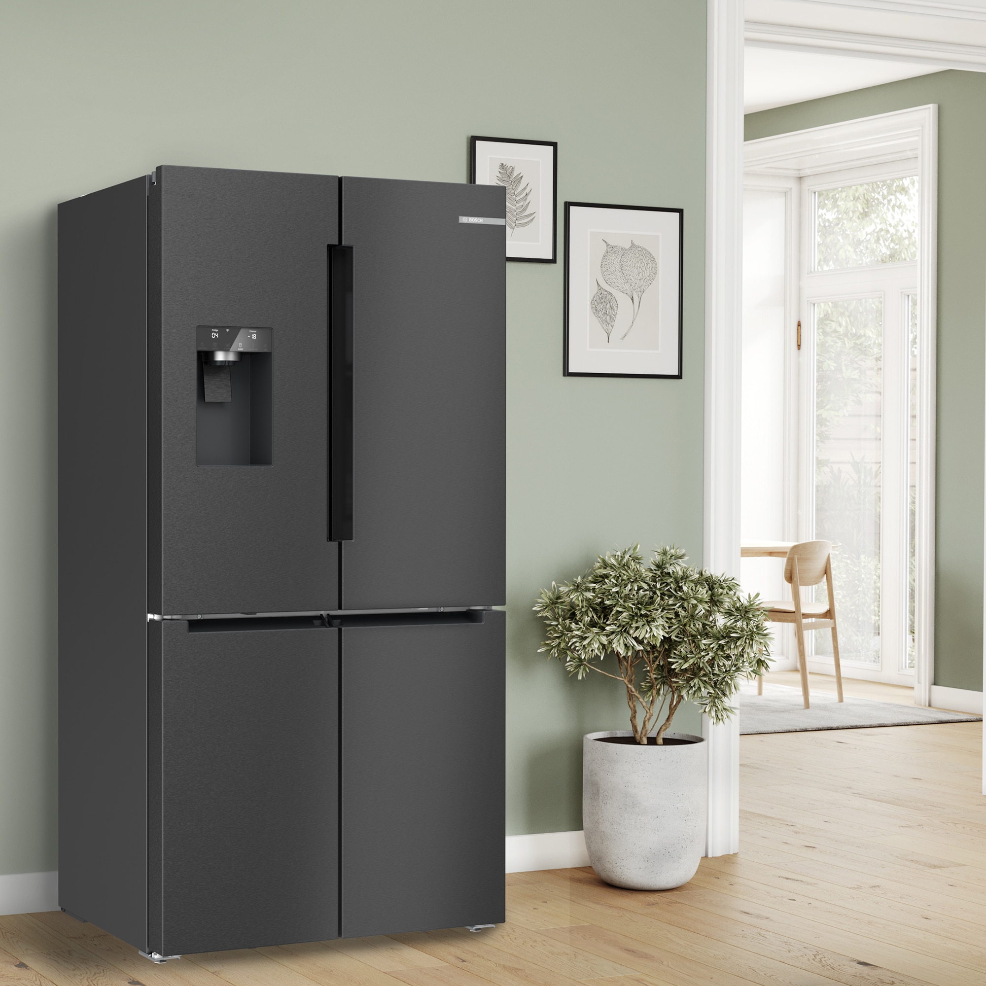 Frigorífico americano Bosch No Frost, VitaFresh XXL - KFI96AXEA Acero negro-5