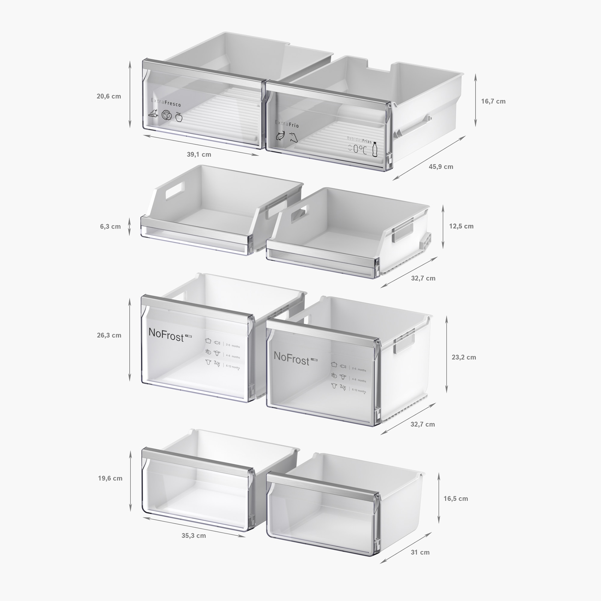 Frigorífico americano Bosch No Frost - 3KME598XI Acero antihuellas-10