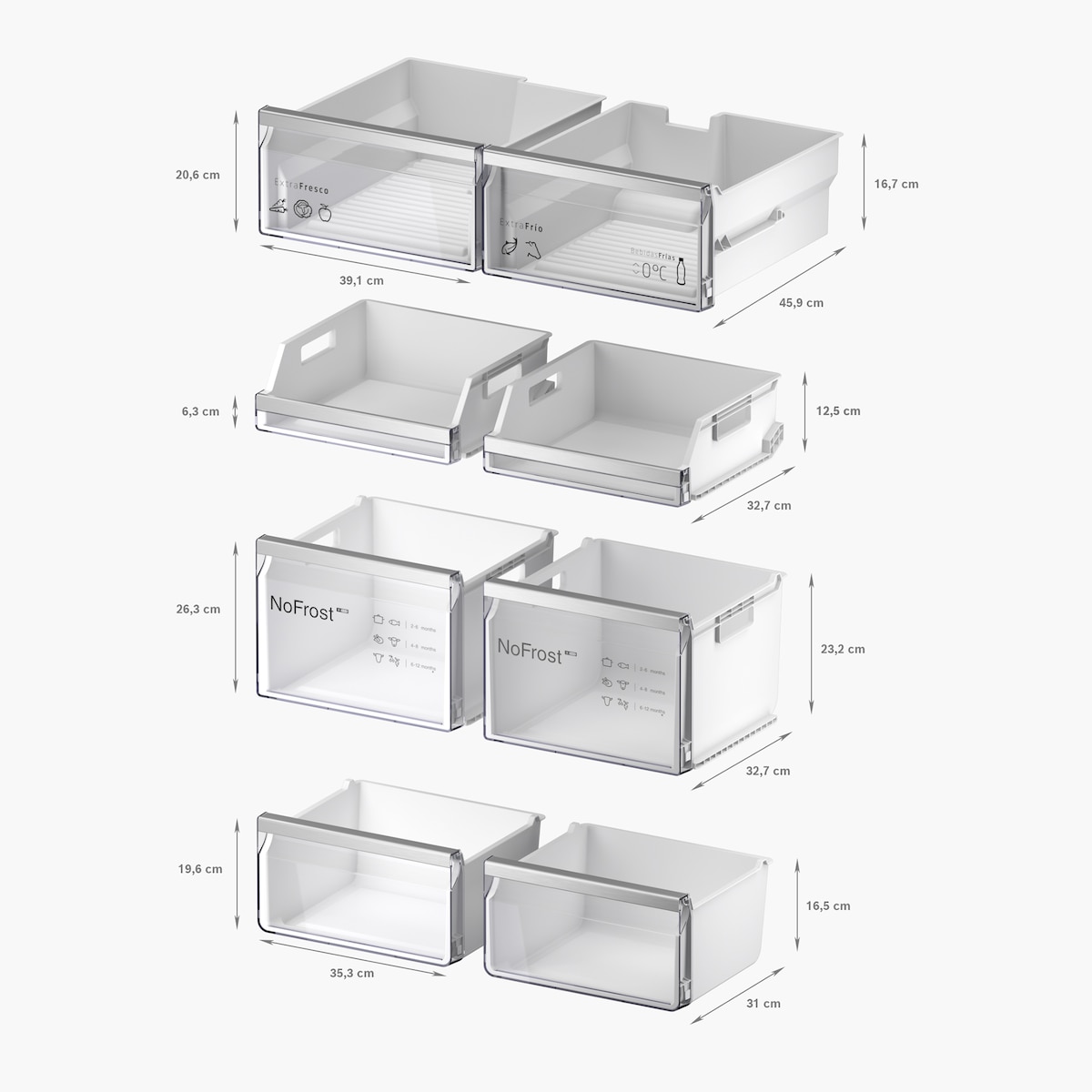 Frigorífico americano Bosch No Frost - 3KME598XI Acero antihuellas-10