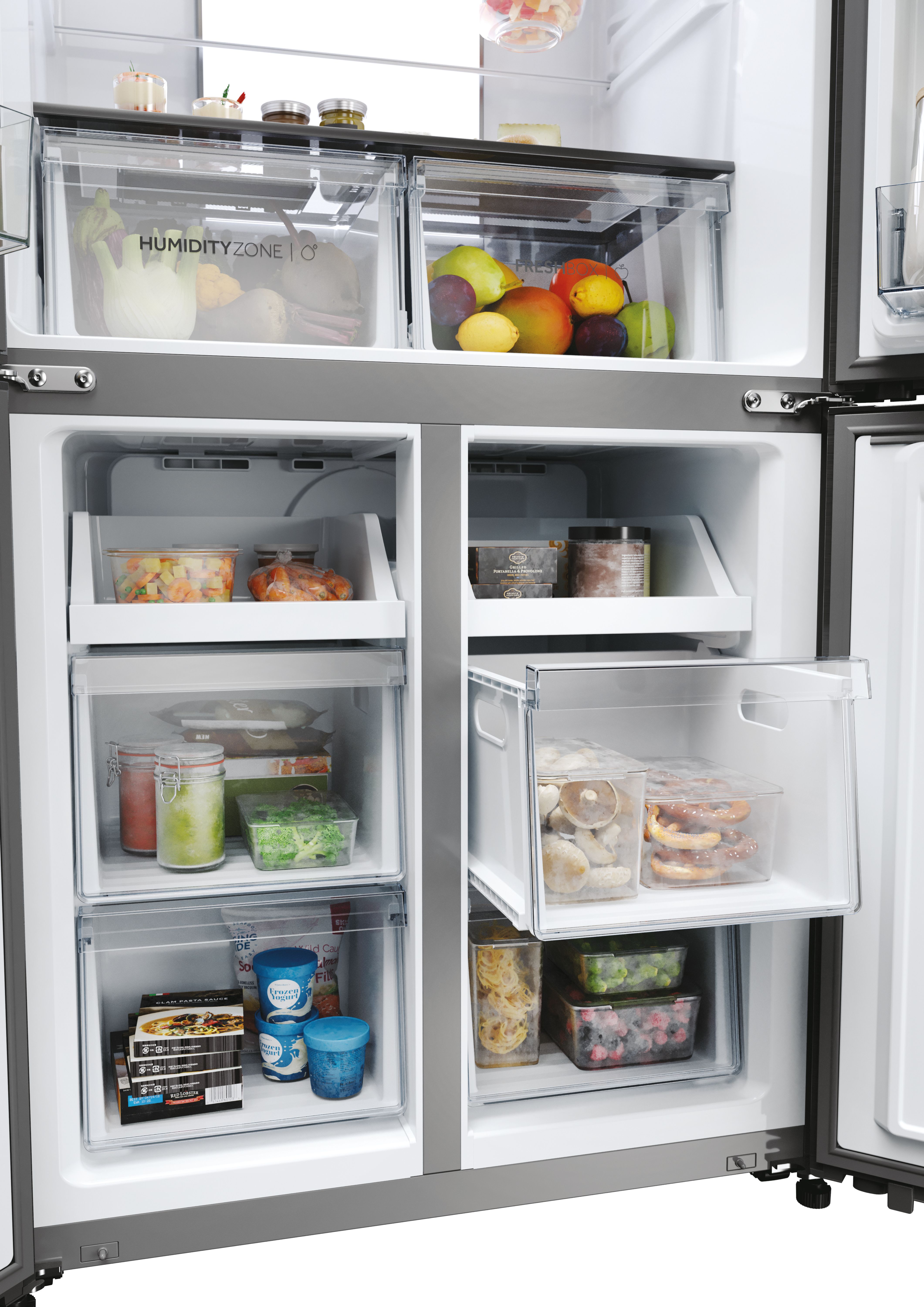 Frigorífico americano Haier Total No Frost MultiDoor Cube 83 Series 7 - HCR7818DNMM Platinum Inox-8