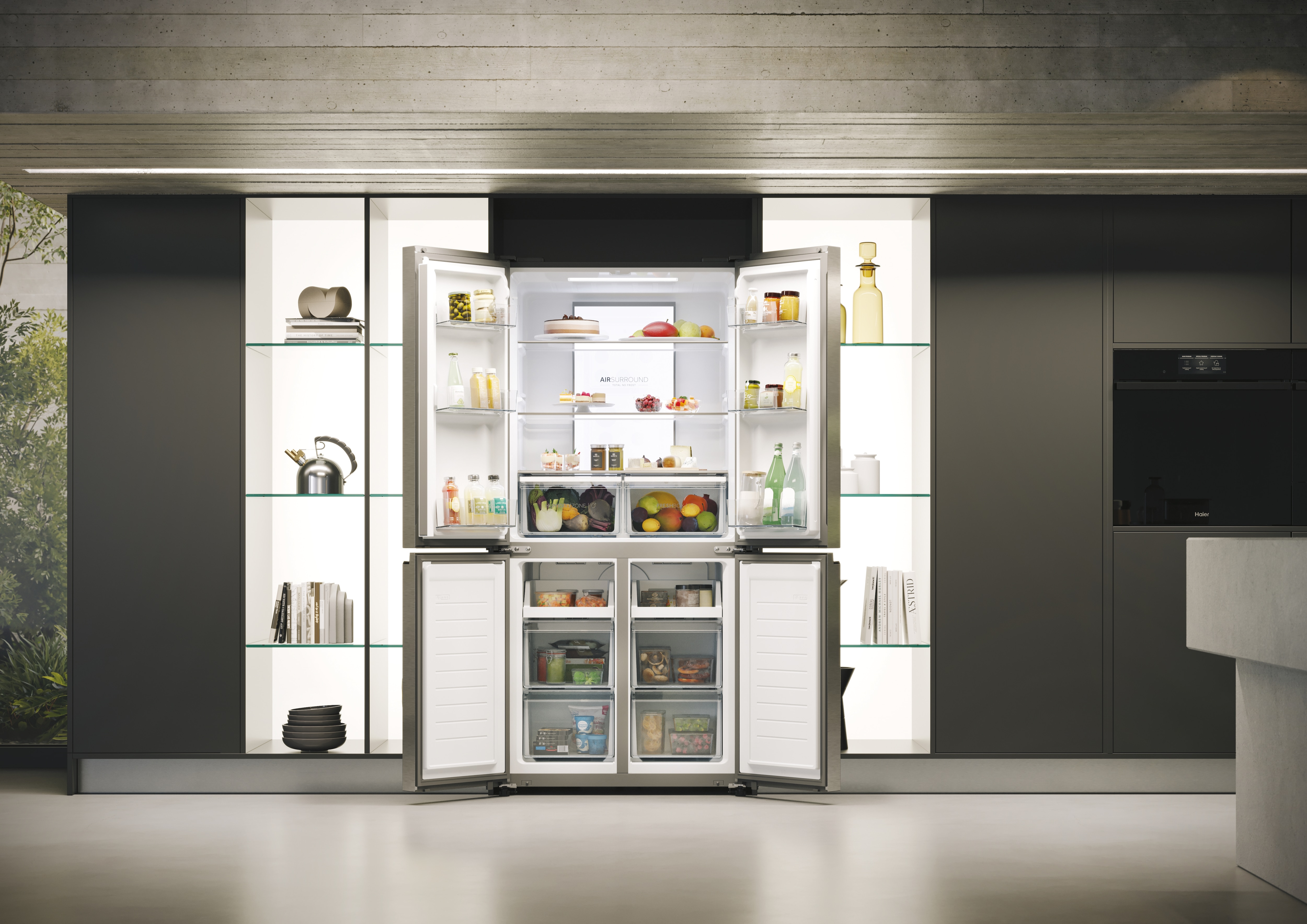 Frigorífico americano Haier Total No Frost MultiDoor Cube 83 Series 7 - HCR7818DNMM Platinum Inox-11