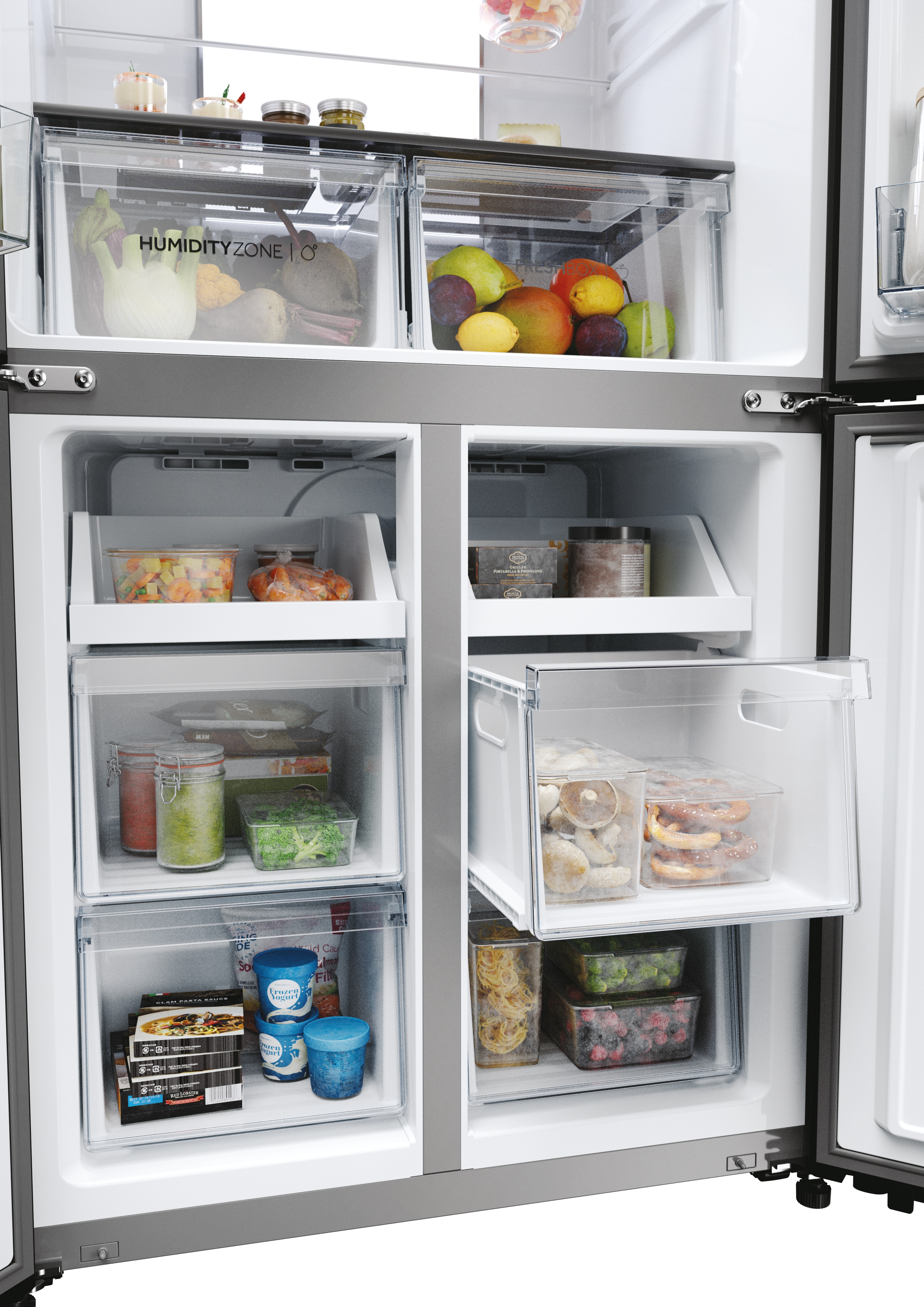 Frigorífico americano Haier con dispensador MultiDoor Cube 83 Series 7 - HCR7818DWPT Negro pizarra-10