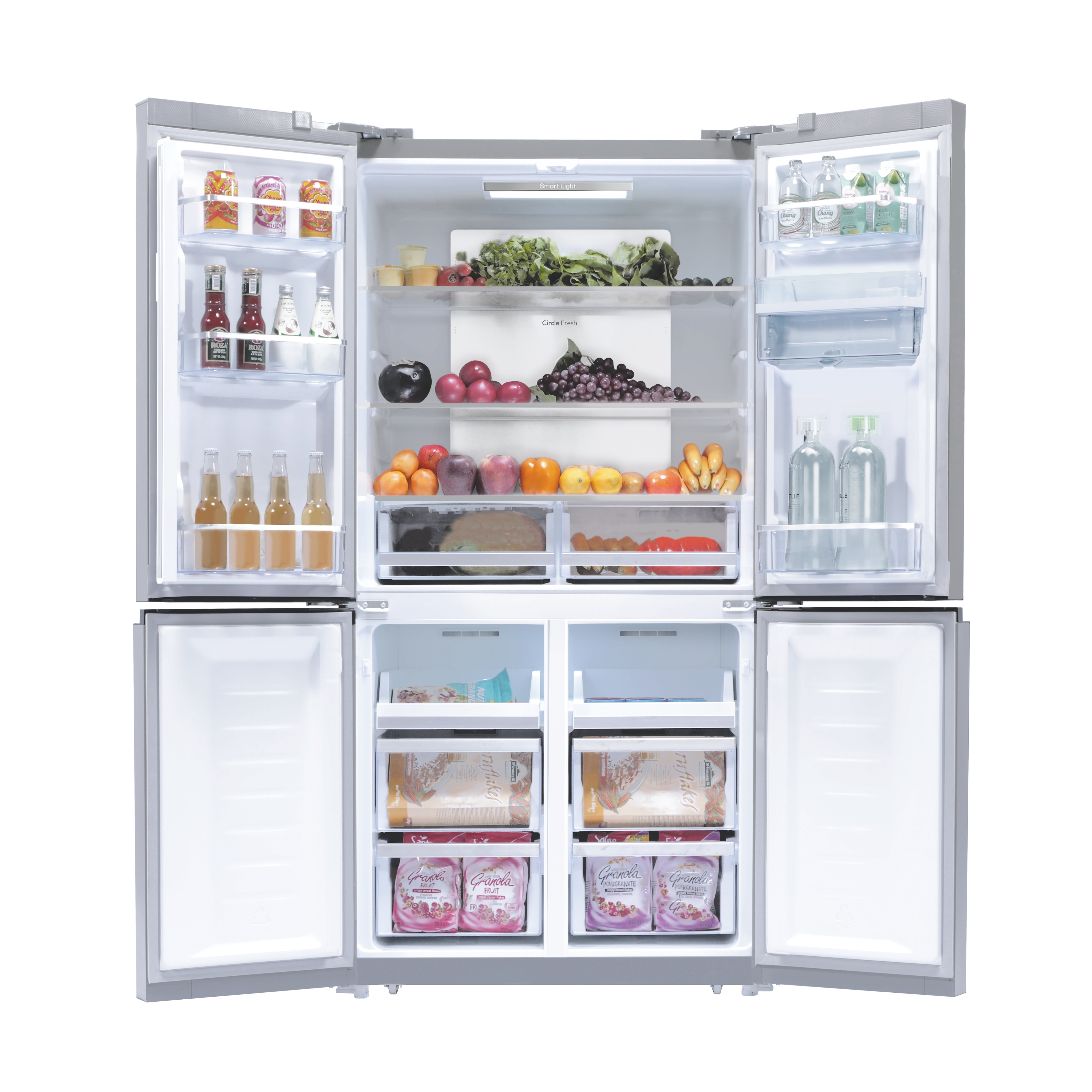Frigorífico americano Candy con dispensador, 4 puertas Cube H-FRIDGE 700 MAXI - CQS5T918EWX1 Real inox-3