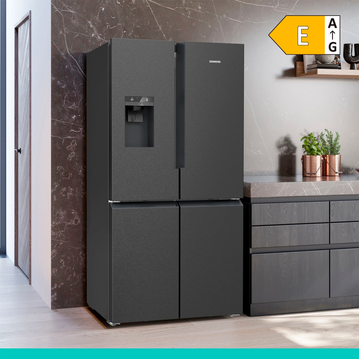 Frigorífico americano Siemens Total No Frost, con dispensador - KF96DAXEA Inox antihuellas-3
