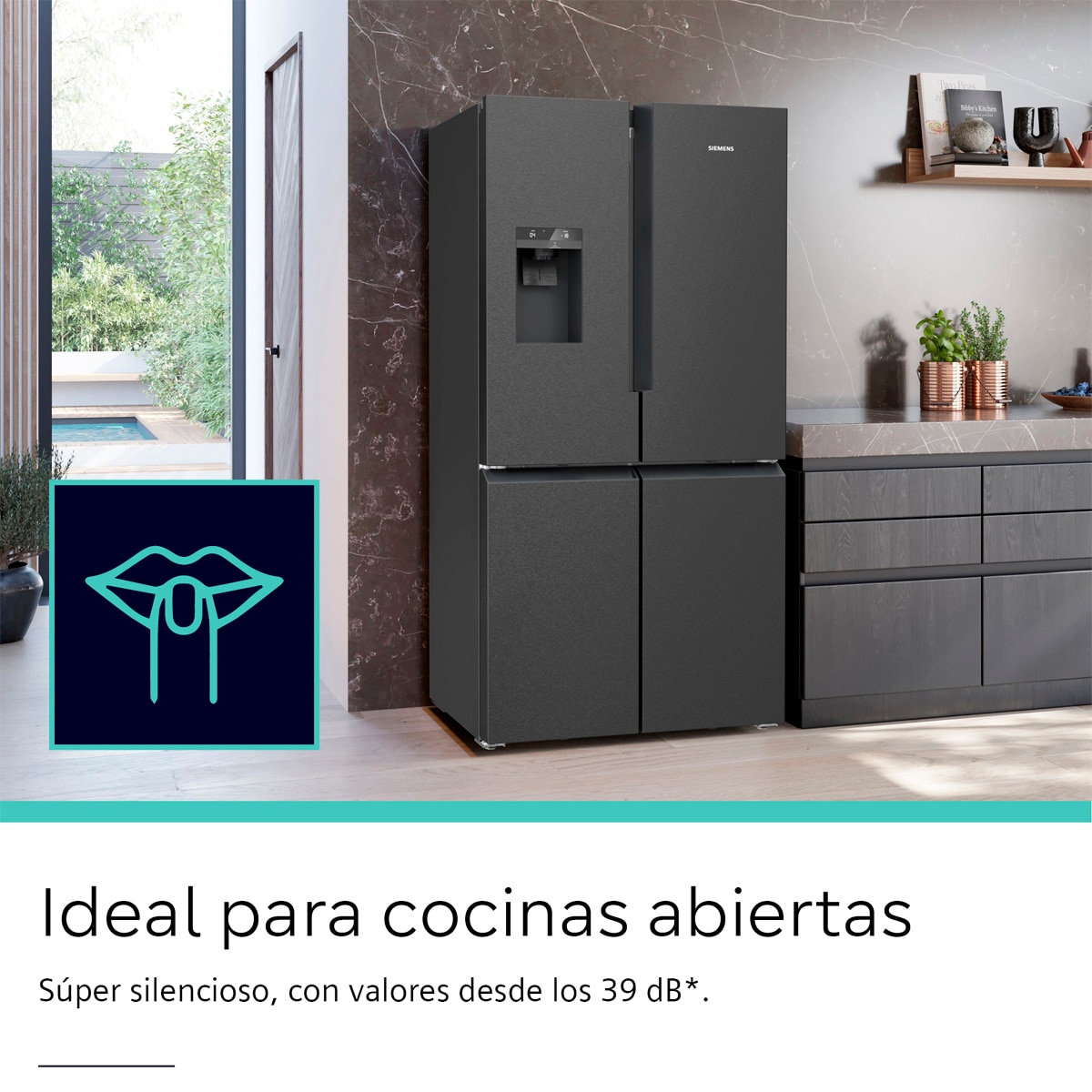 Frigorífico americano Siemens Total No Frost, con dispensador - KF96DAXEA Inox antihuellas-8