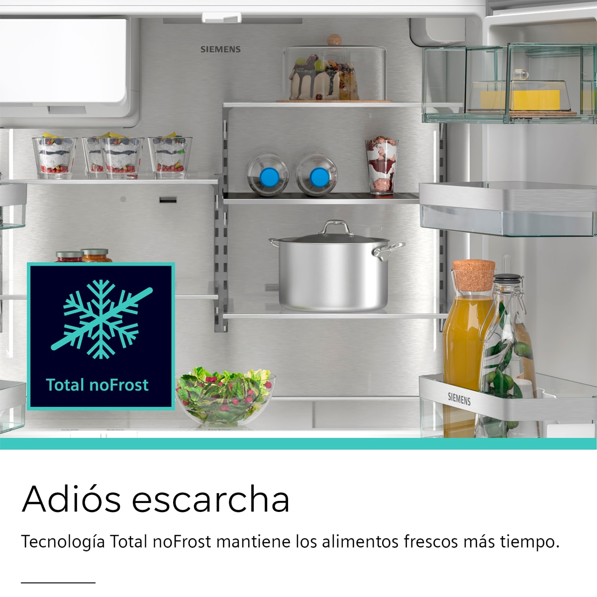 Frigorífico americano Siemens Total No Frost, con dispensador - KF96DAXEA Inox antihuellas-9