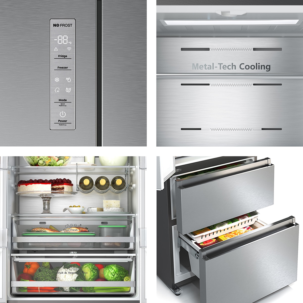 Frigorífico americano Hisense Total No Frost, Multi-Air Flow - RF632N4AIC1 11