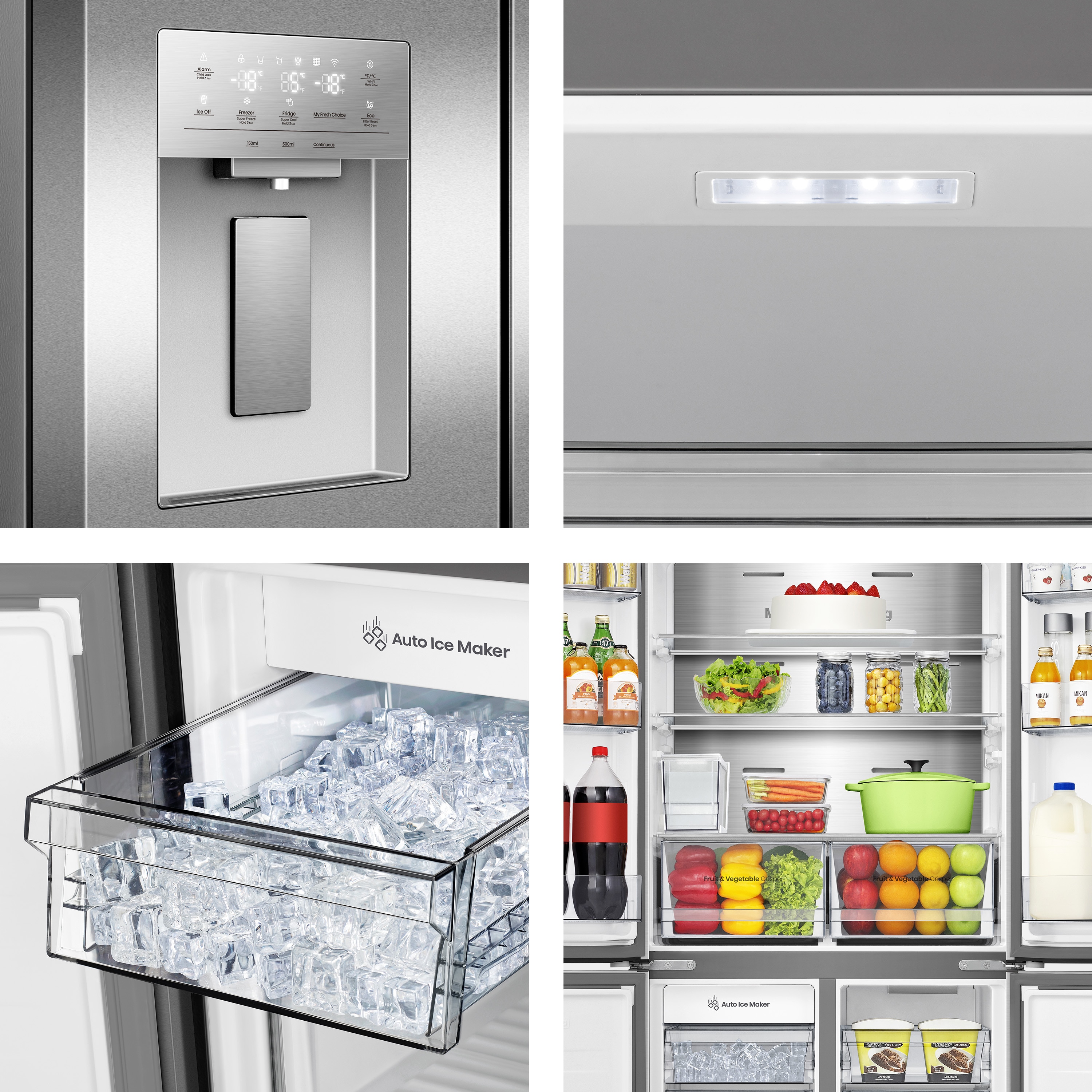 Frigorífico americano Hisense Total No Frost, Cross Door - RQ5P470SYID Inox-7