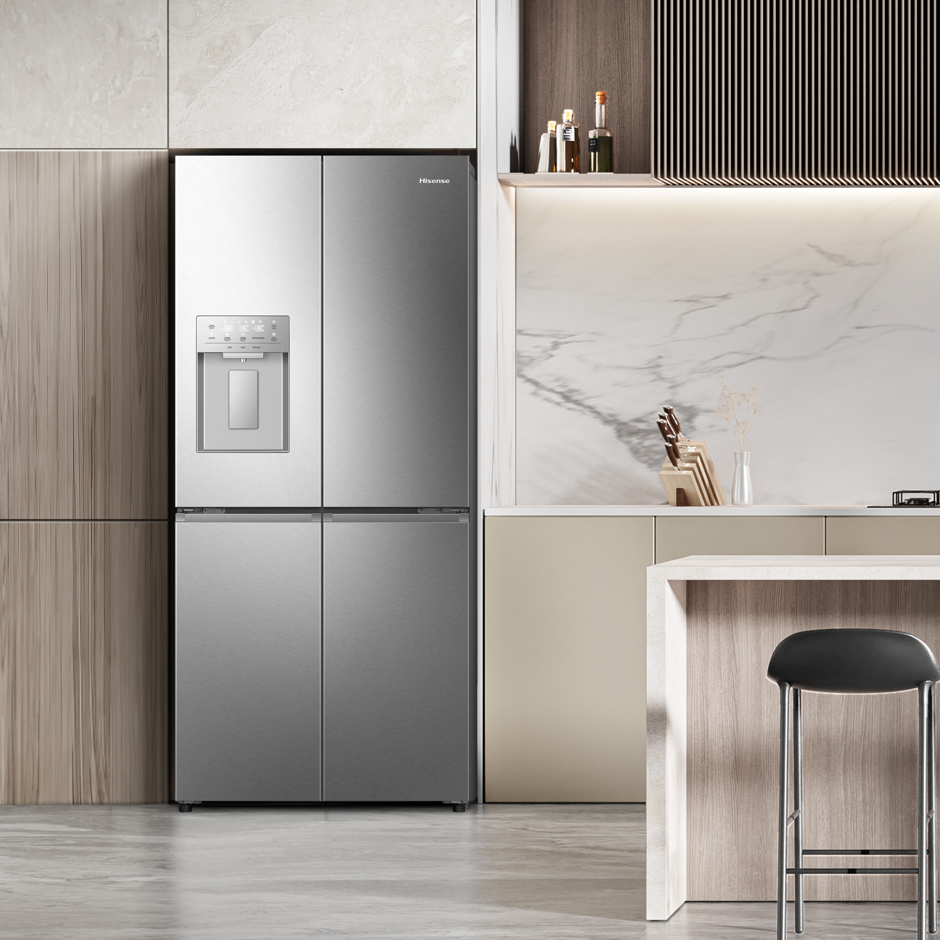 Frigorífico americano Hisense Total No Frost, Cross Door - RQ5P470SYID Inox-8