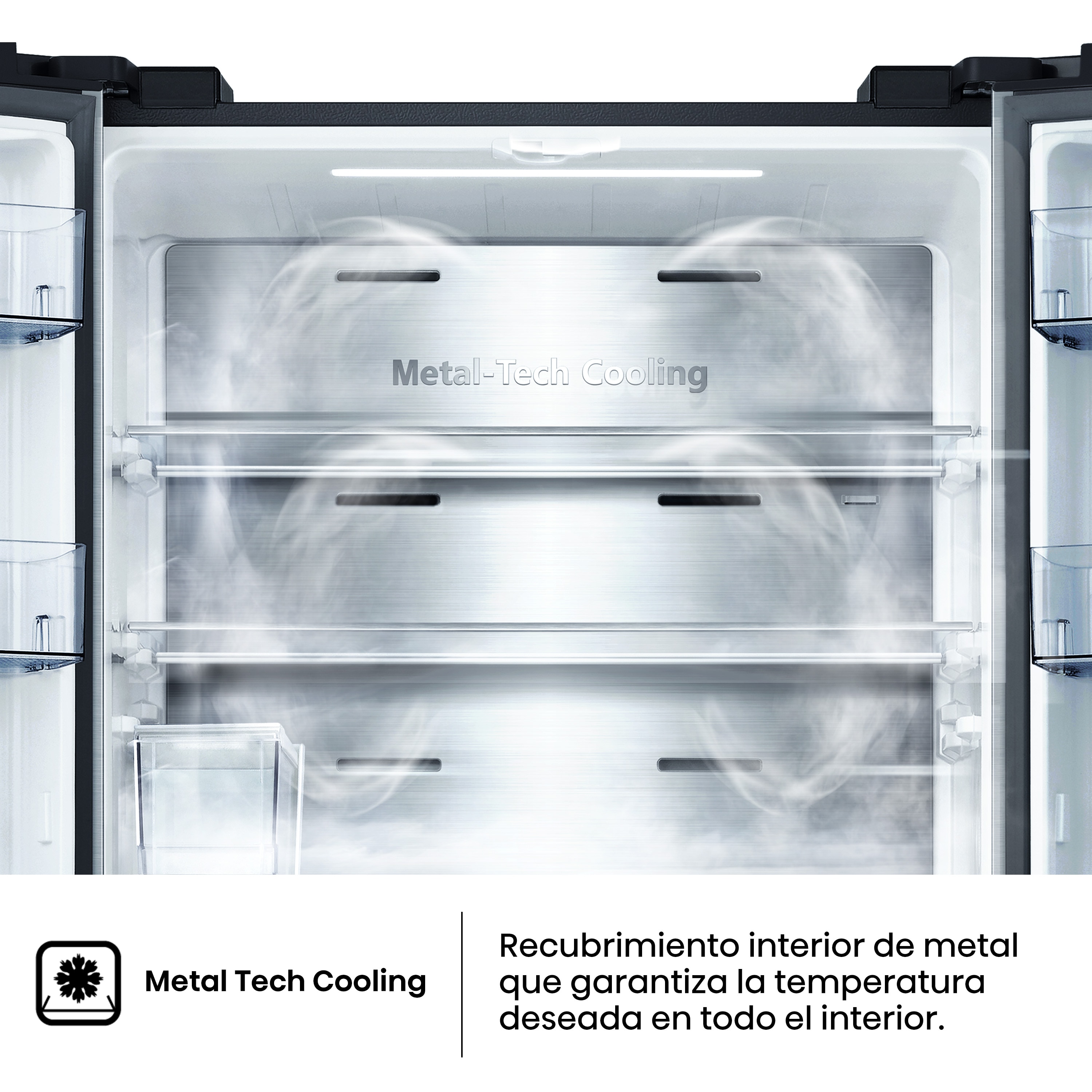 Frigorífico americano Hisense Total No Frost, Cross Door - RQ5P470SYID Inox-9