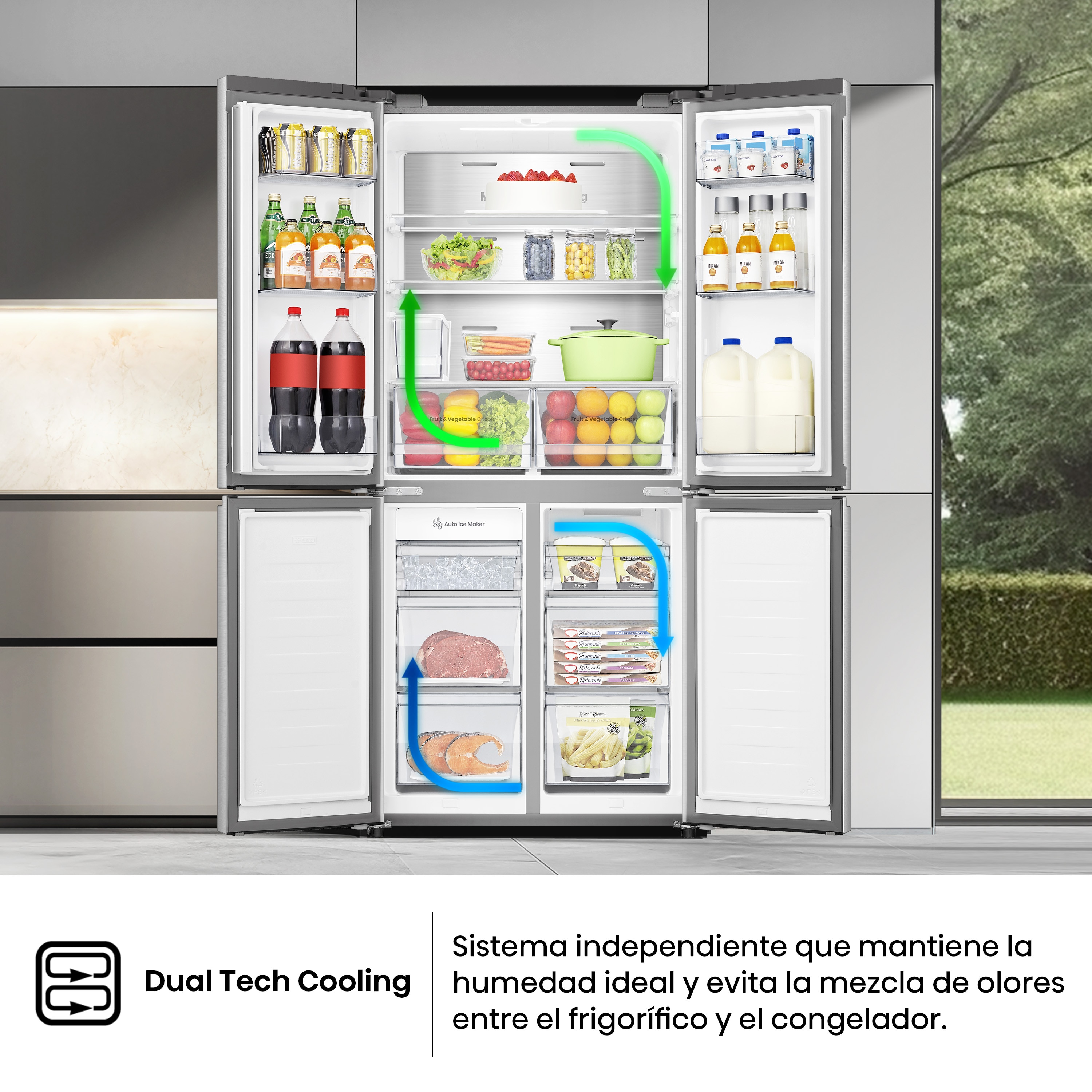 Frigorífico americano Hisense Total No Frost, Cross Door - RQ5P470SYID Inox-11