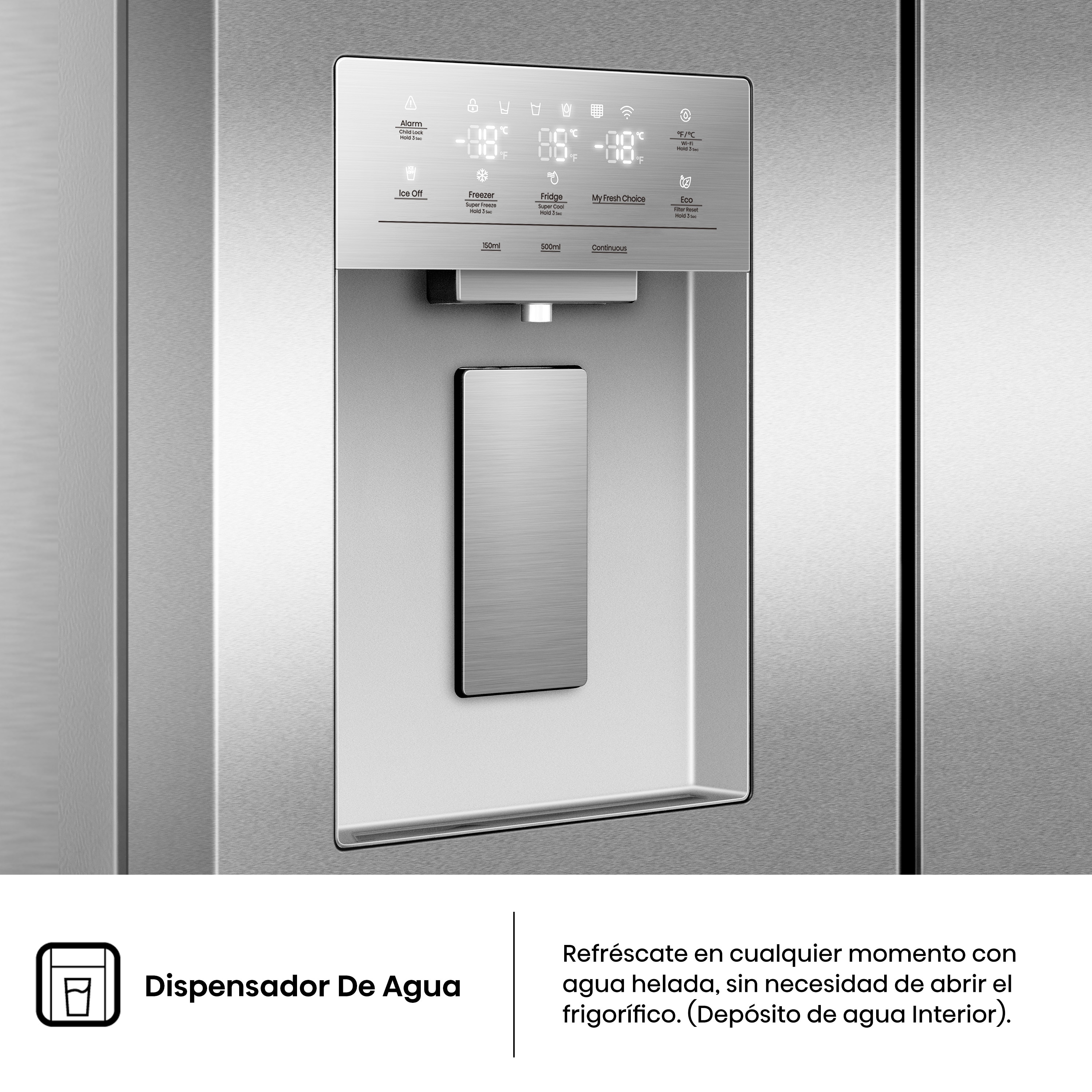Frigorífico americano Hisense Total No Frost, Cross Door - RQ5P470SYID Inox-12