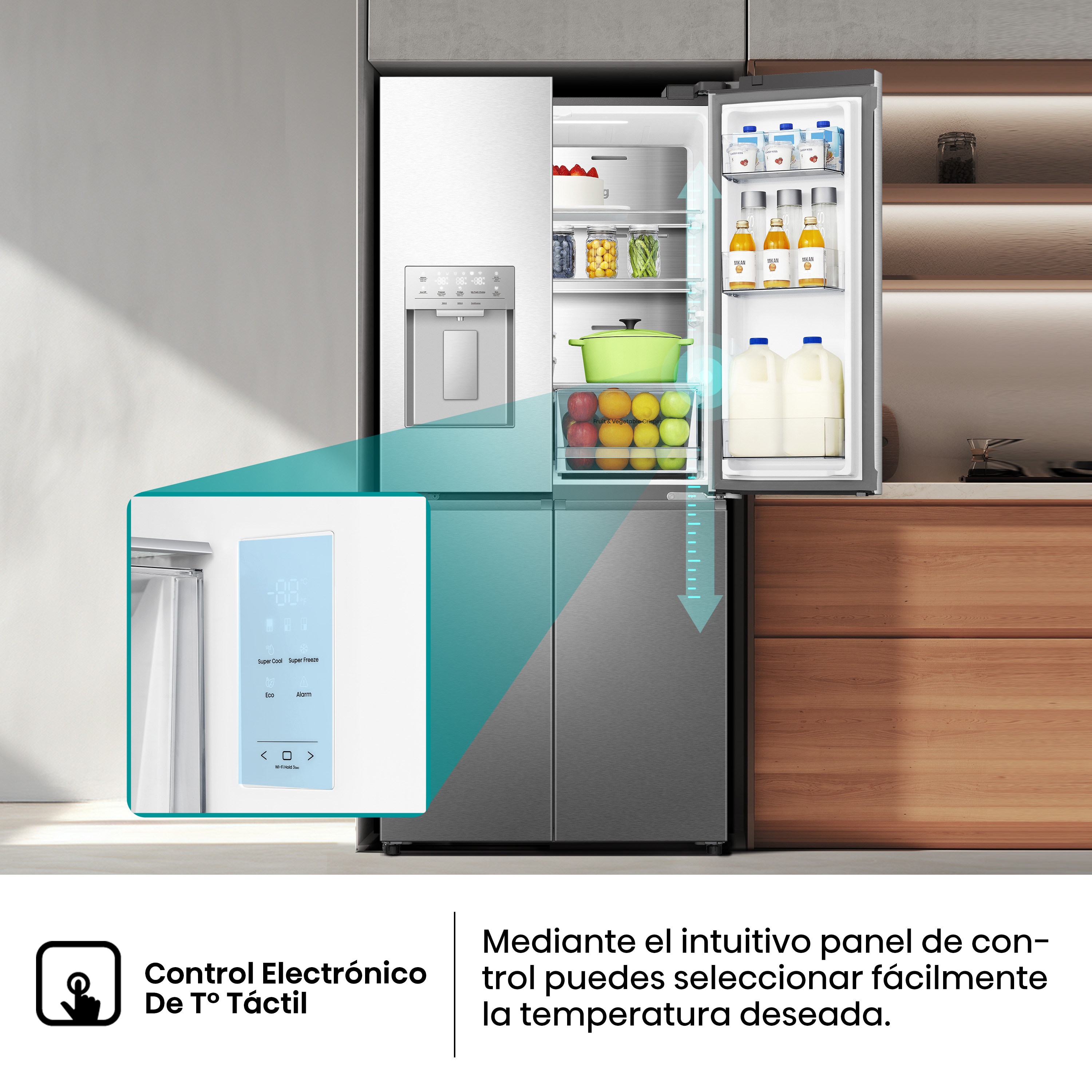 Frigorífico americano Hisense Total No Frost, Cross Door - RQ5P470SYID Inox-15