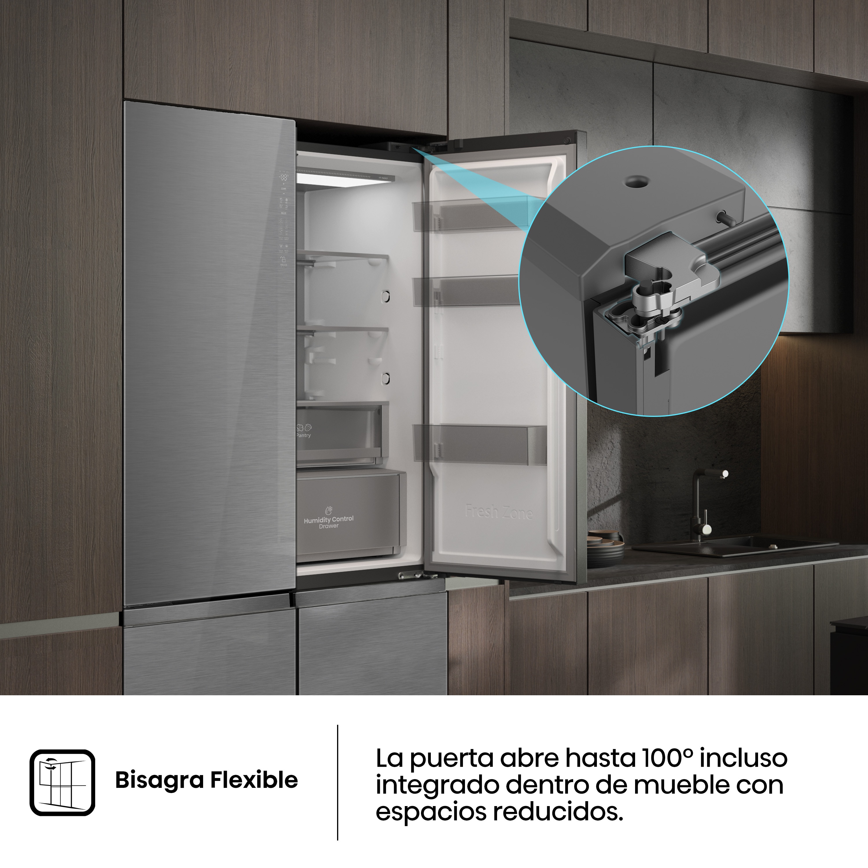 Frigorífico americano Hisense No Frost Serie Kitchen FIT - RQ5P605NSVE Inox-11