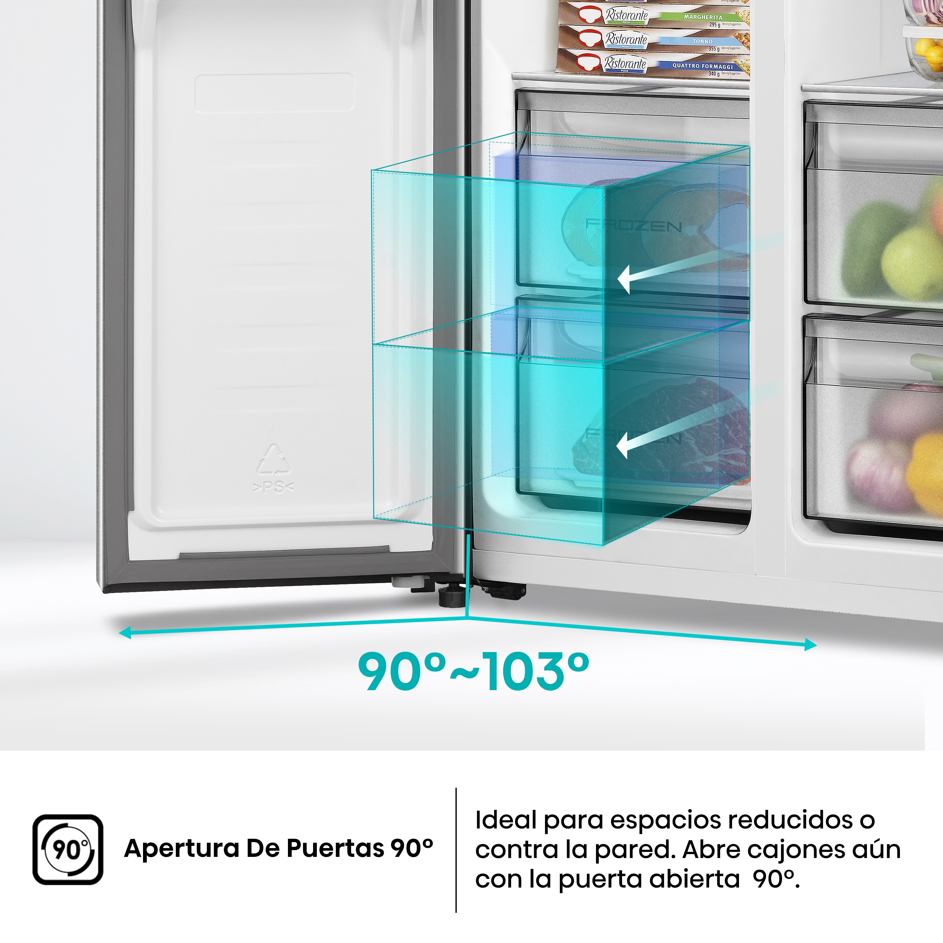 Frigorífico americano Hisense Total No Frost, serie Kitche FIT - RS3P538NAIE Inox-9