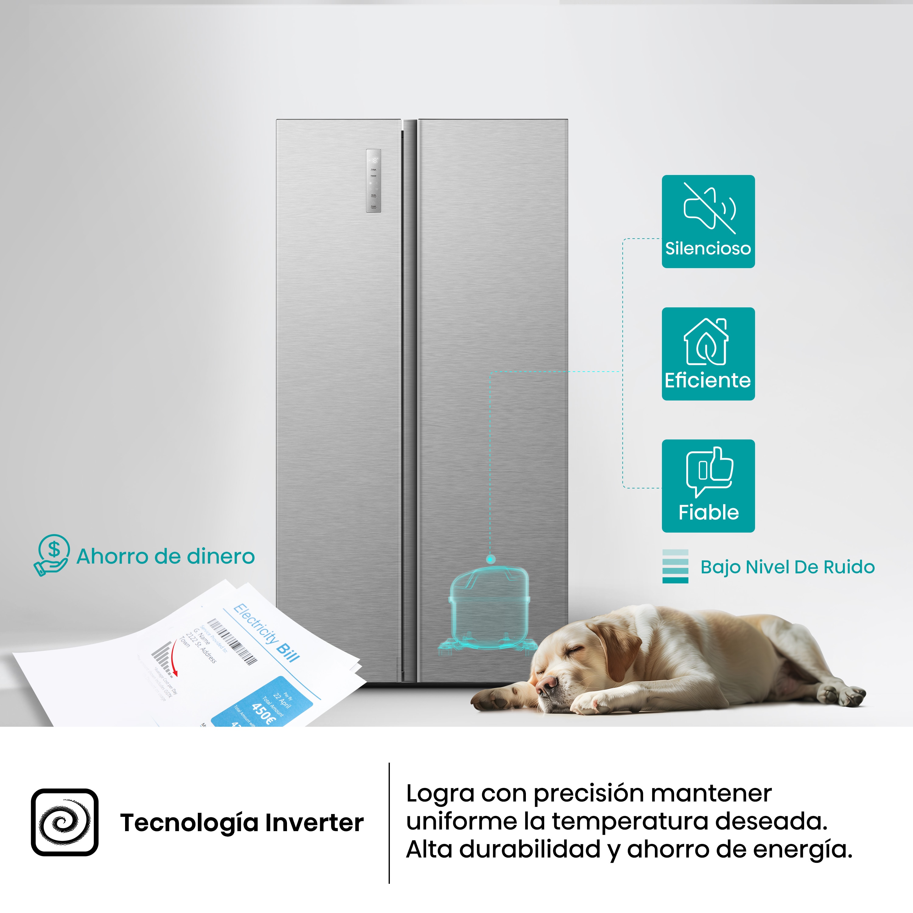 Frigorífico americano Hisense Total No Frost, serie Kitche FIT - RS3P538NAIE Inox-13