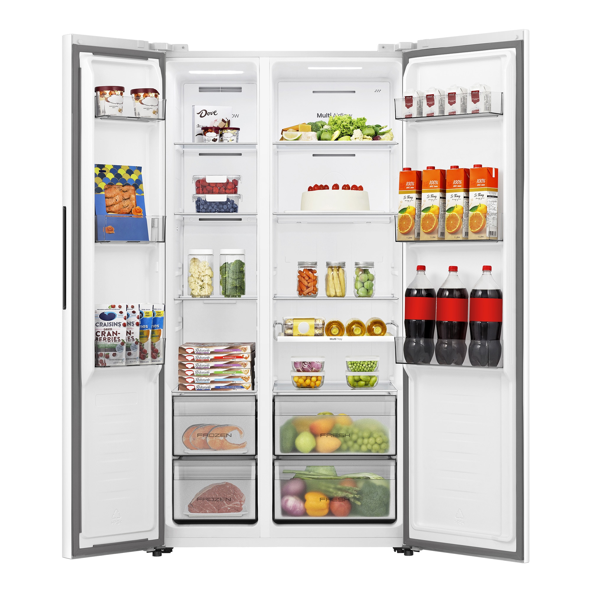 Frigorífico americano Hisense Total No Frost, serie kitchen FIT - RS3P538NEWE Blanco-11