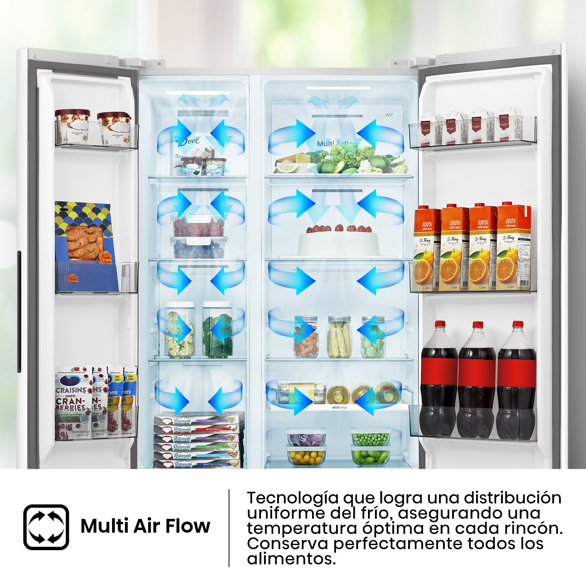 Frigorífico americano Hisense Total No Frost, serie kitchen FIT - RS3P538NEWE Blanco-16