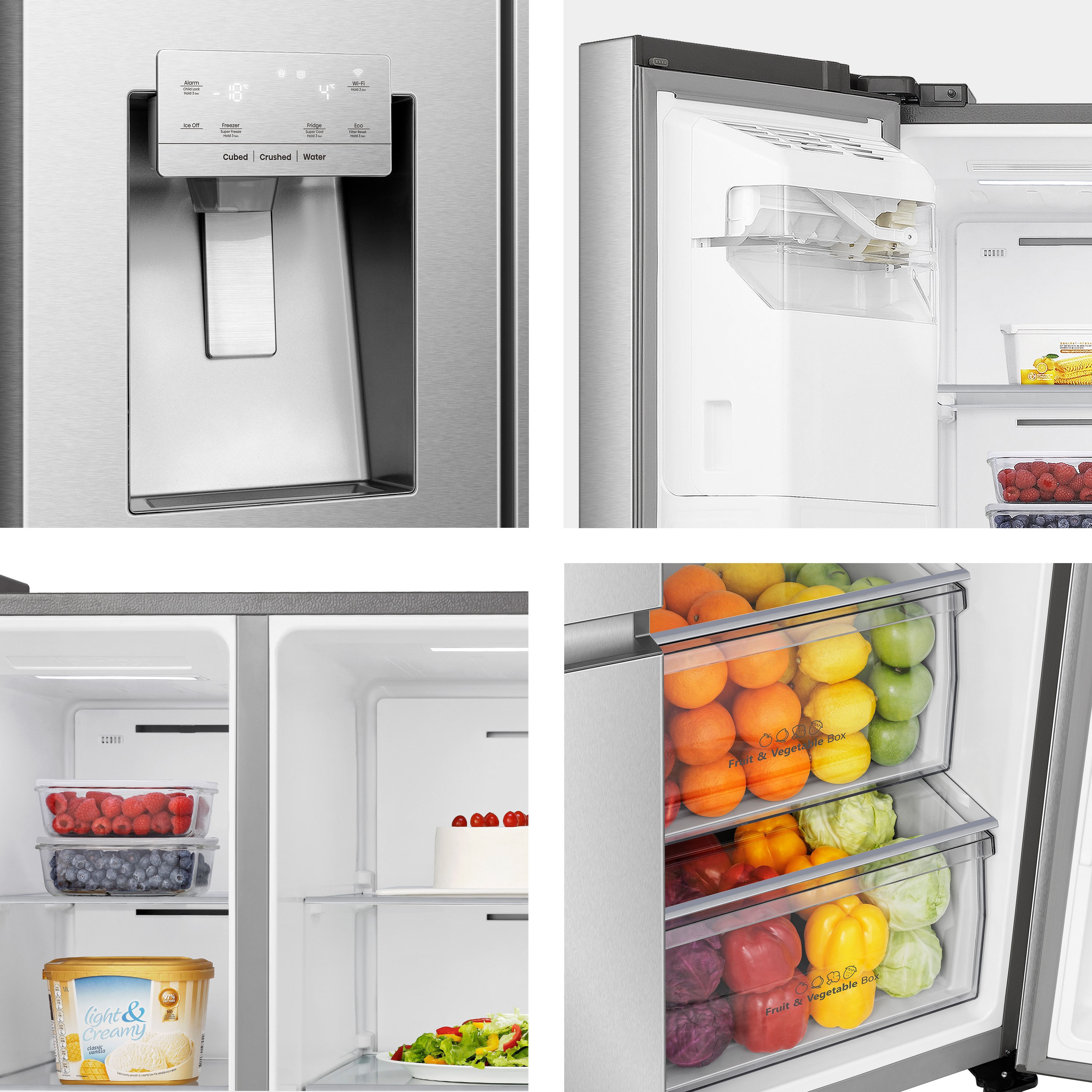 Frigorífico americano Hisense Total No Frost, WIFI - RS818N4IIE1, Inox-4