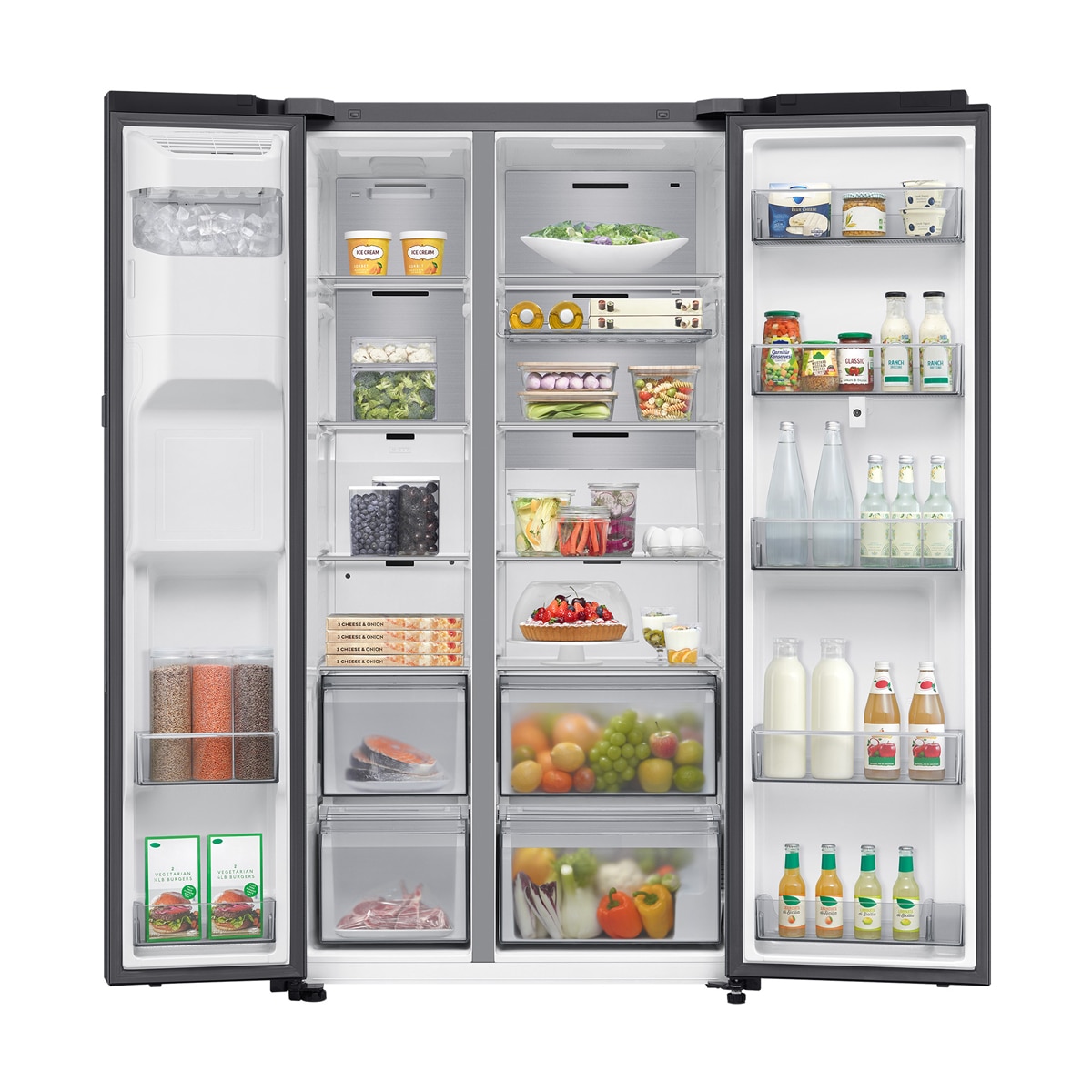 Frigorífico Americano Samsung Family Hub Bespoke AI 178cm Balda Botellero 614L Clase E Grafito RS90F66BEFEF Grafito-11