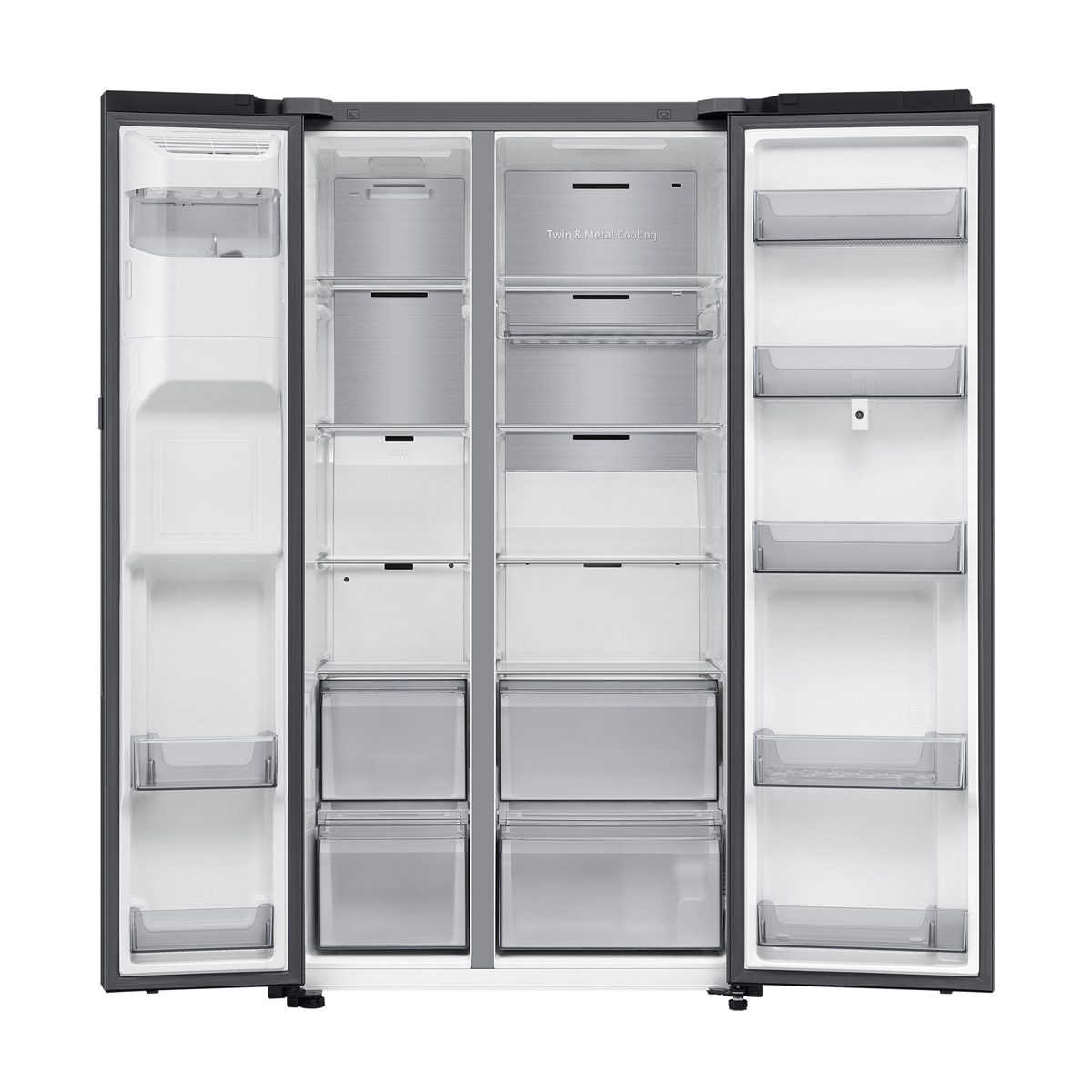 Frigorífico Americano Samsung Family Hub Bespoke AI 178cm Balda Botellero 614L Clase E Grafito RS90F66BEFEF Grafito-16