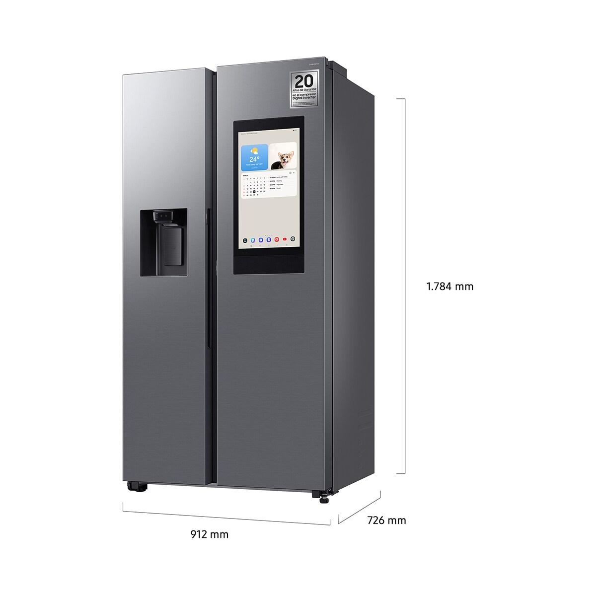 Frigorífico Americano Samsung Family Hub Bespoke AI com Abertura Automática de Porta RS90F66BETEF de 1,78m e 614L - Inox Inox-2