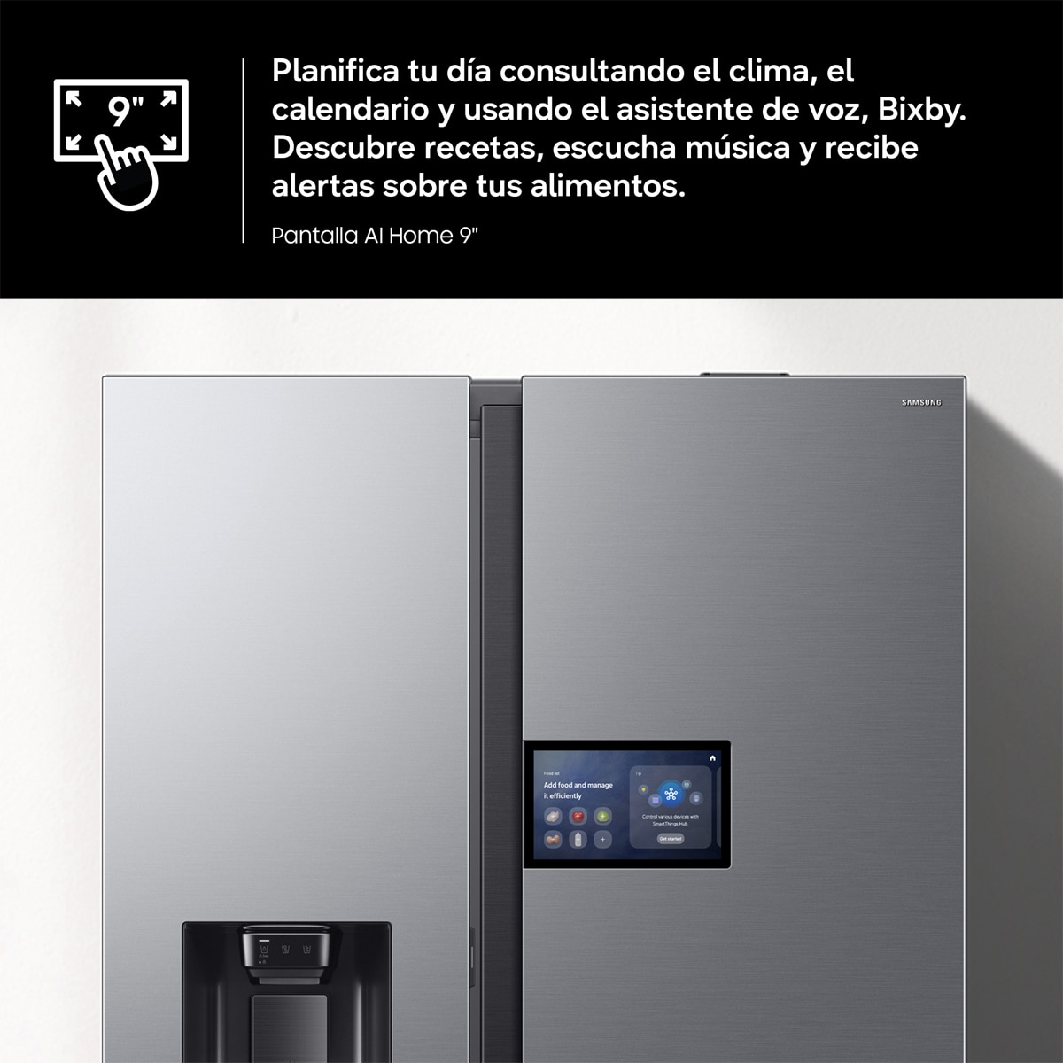 Frigorífico Americano Samsung Bespoke AI 178cm Balda Botellero 621L Clase E Inox RS90F64EETEF Inox-6