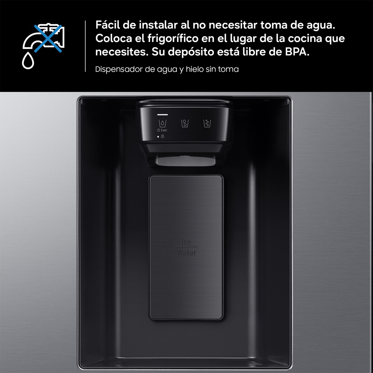 Frigorífico Americano Samsung Bespoke AI 178cm All Around Cooling 640L Clase D Inox RS70F65KDTEF Inox-7