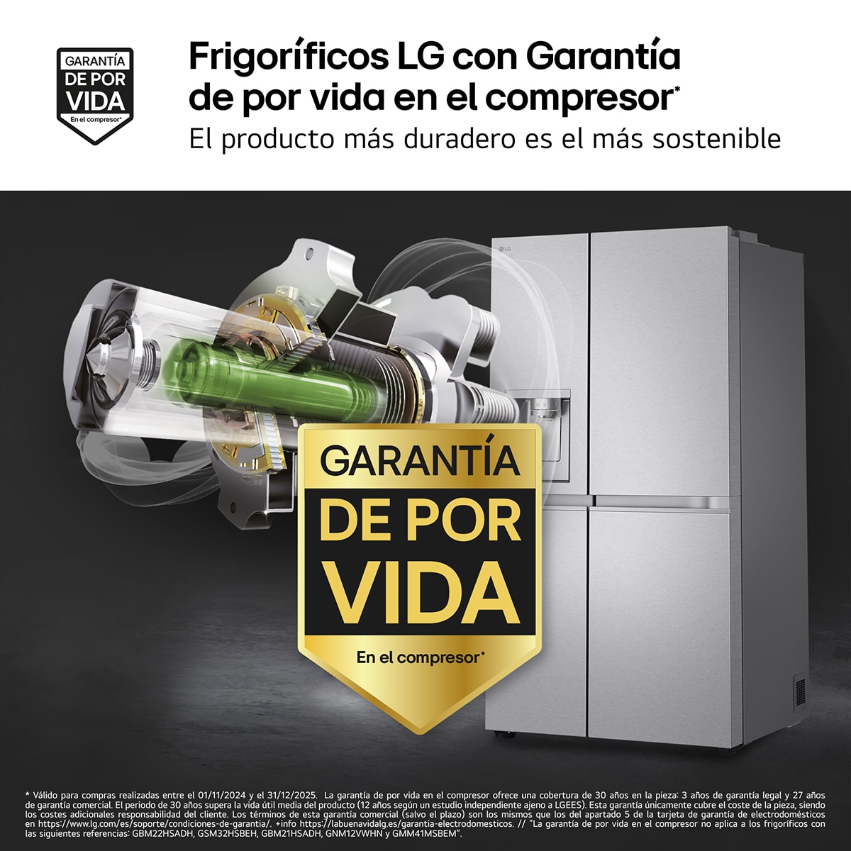 Thumbnail 2 de LG GSLE91MBAB frigorífico americano 601 L DoorCooling+™