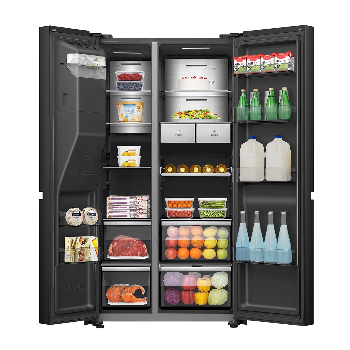Frigorífico Americano Hisense, Total No Frost, Metal Tech Cooling- RS9P628GPFE - Negro Negro-13