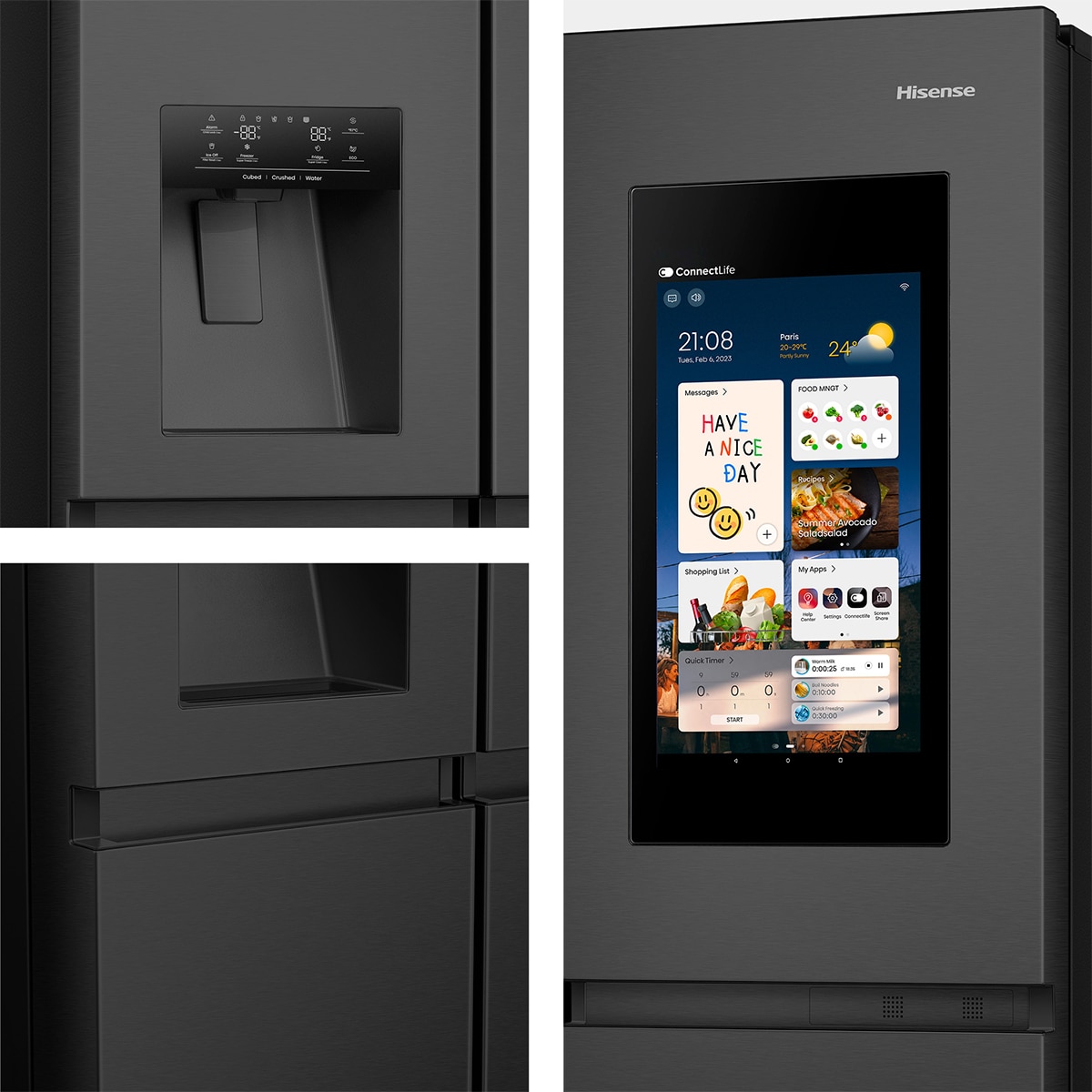 Frigorífico Americano Hisense, Total No Frost, Metal Tech Cooling- RS9P628GPFE - Negro Negro-14