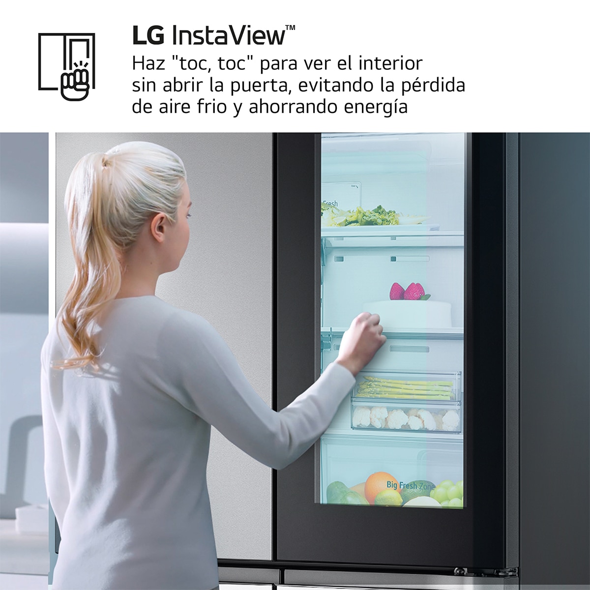 Frigorífico americano LG , Total No Frost, Multi Air Flow- GMV960MBDE Acero antihuellas-4