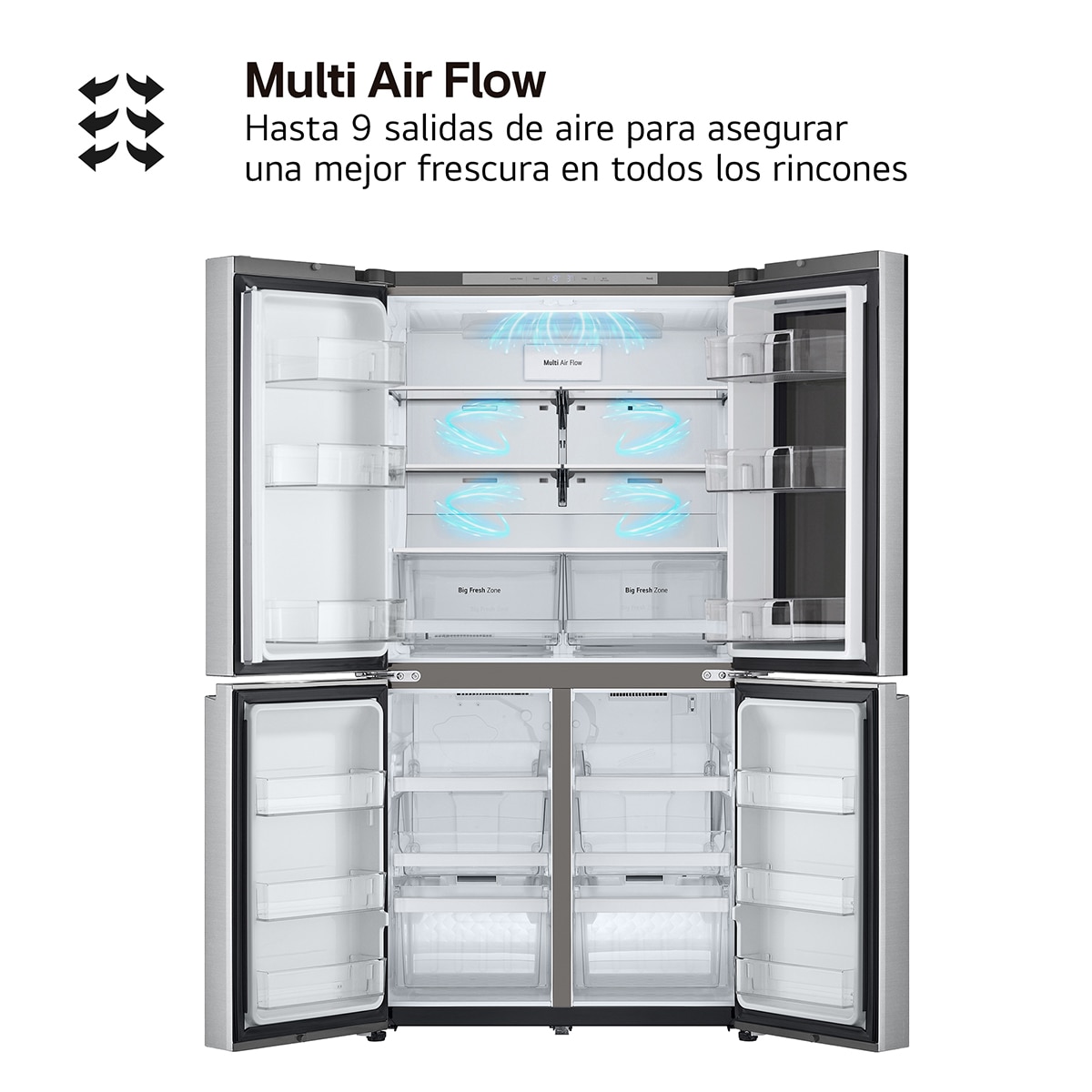 Frigorífico americano LG , Total No Frost, Multi Air Flow- GMV960MBDE Acero antihuellas-7
