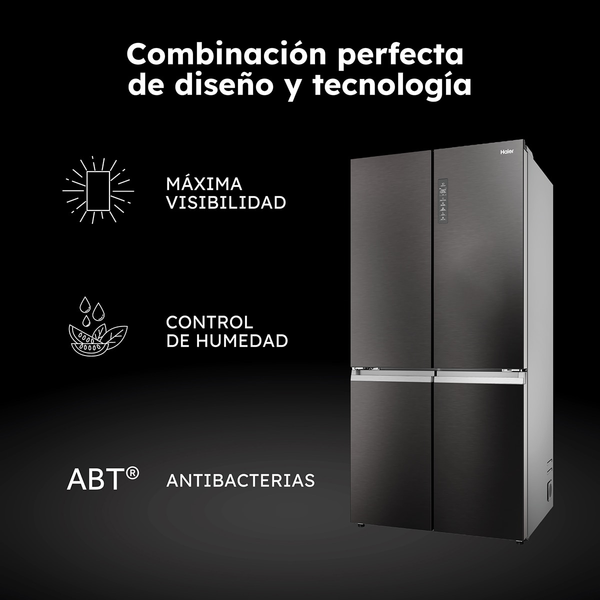 Frigorífico americano Haier Total No Frost Cube 90 Series 7 - HCR79F19CNMD Dark inox-5