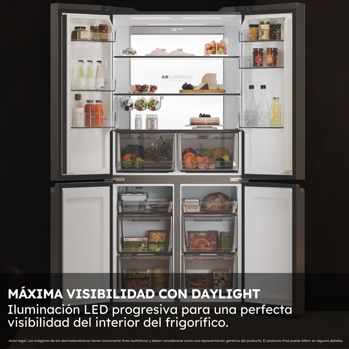 Frigorífico americano Haier Total No Frost Cube 90 Series 7 - HCR79F19CNMD Dark inox-6