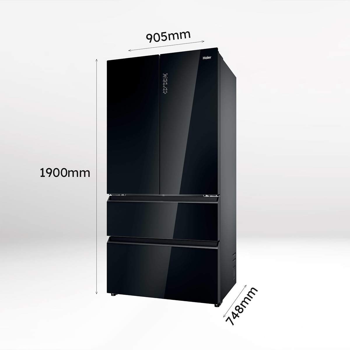 Frigorífico americano Haier Total No Frost Cube FD 90 Series 7 - HFR79F19DFGB Cristal negro-2