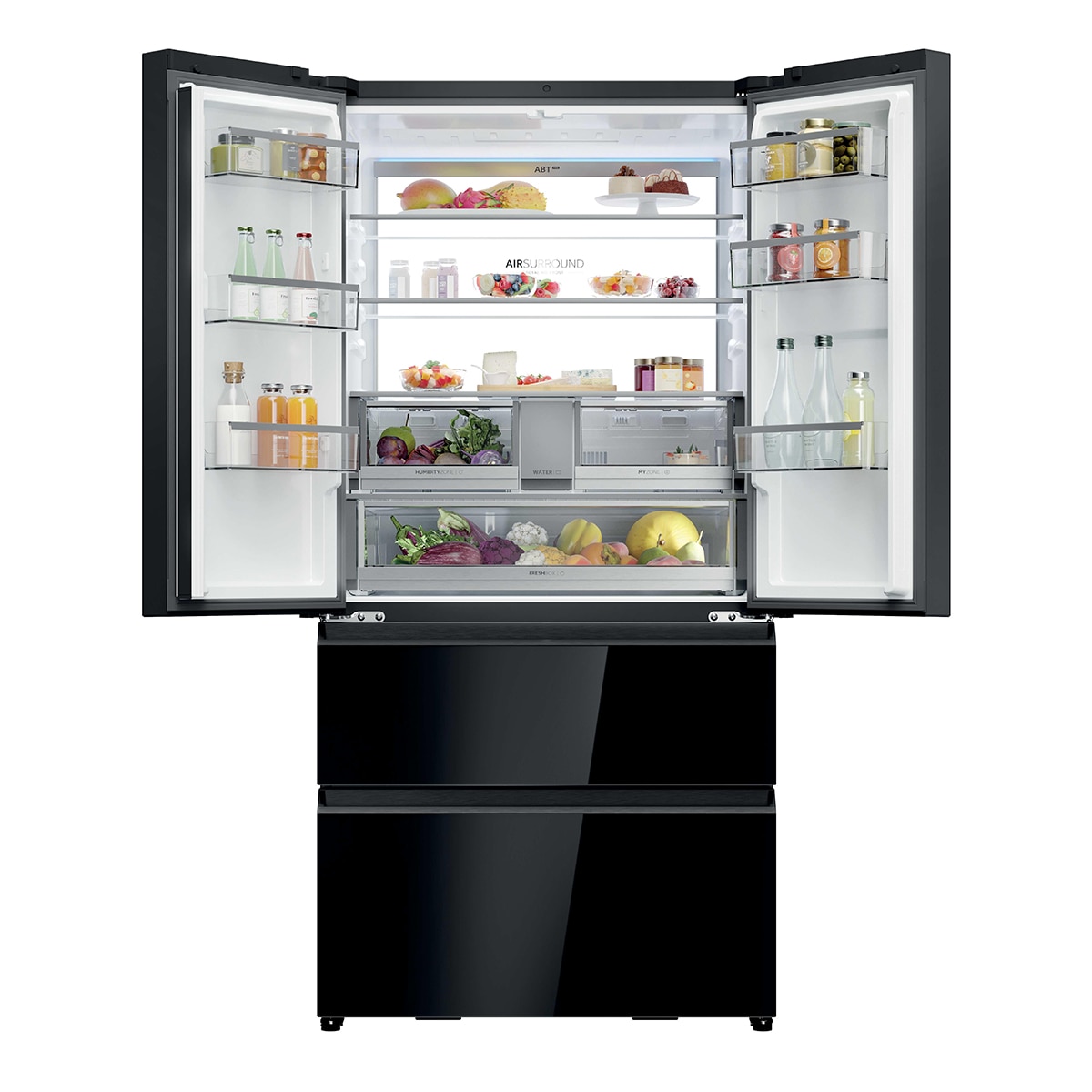 Frigorífico americano Haier Total No Frost Cube FD 90 Series 7 - HFR79F19DFGB Cristal negro-4