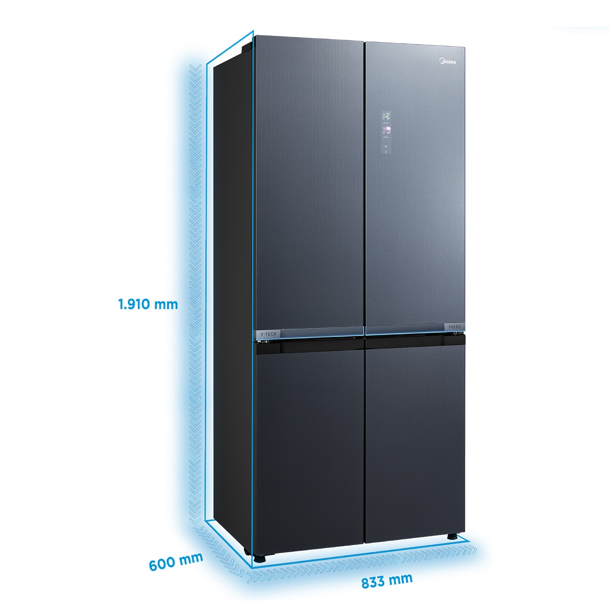 Frigorífico americano Midea Total No Frost Instafit - MDRF706BIE70 Gris-3