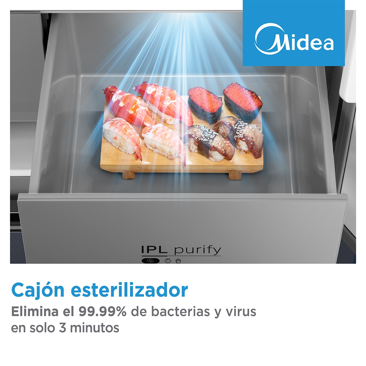 Frigorífico americano Midea Total No Frost Instafit - MDRF706BIE70 Gris-6