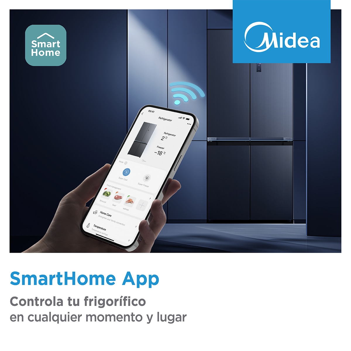 Frigorífico americano Midea Total No Frost Instafit - MDRF706BIE70 Gris-9